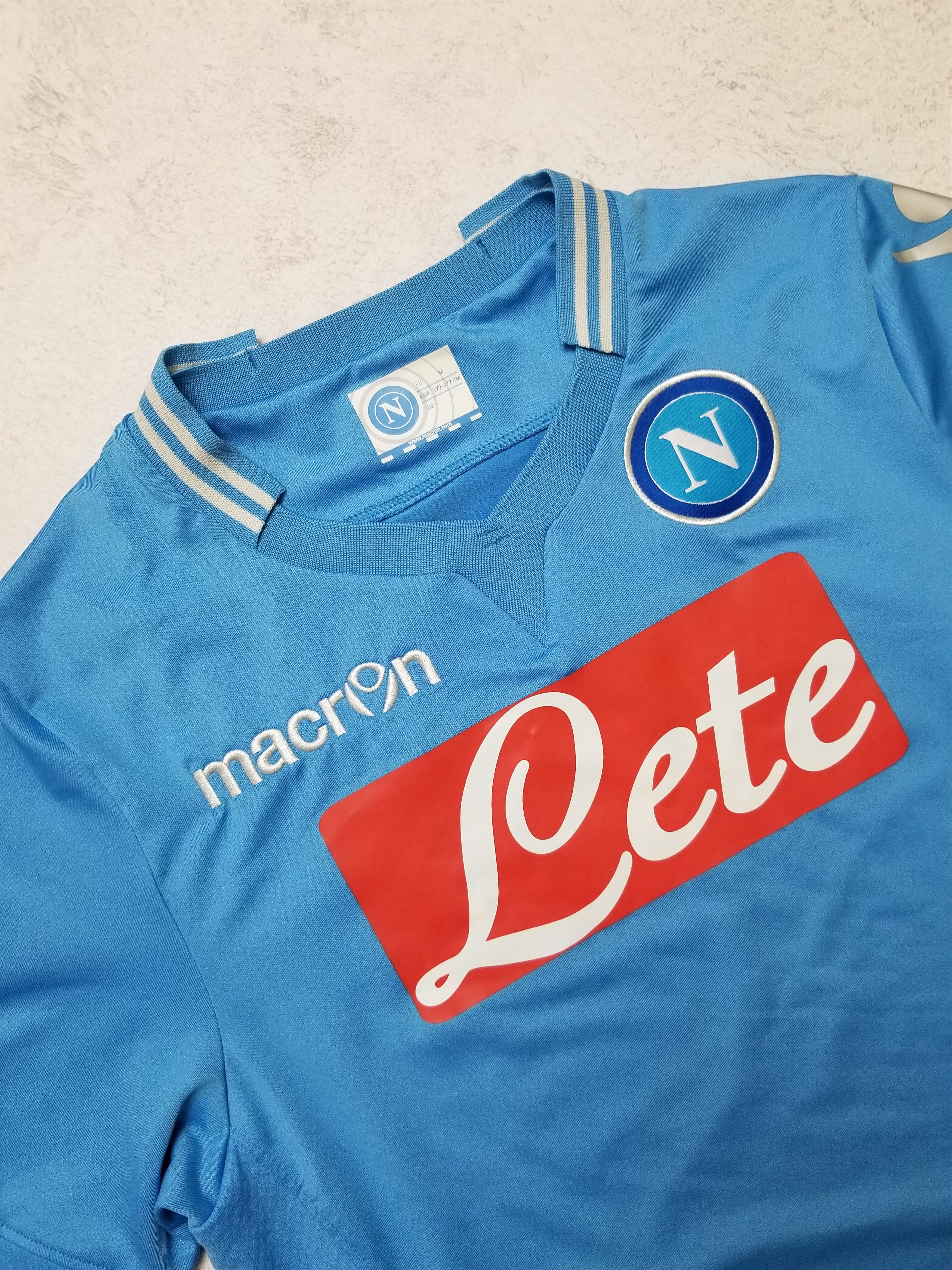 Macron Macron 2013-14 SSC Napoli Football Shirt Jersey Size US S / EU 44-46 / 1 - 16 Thumbnail