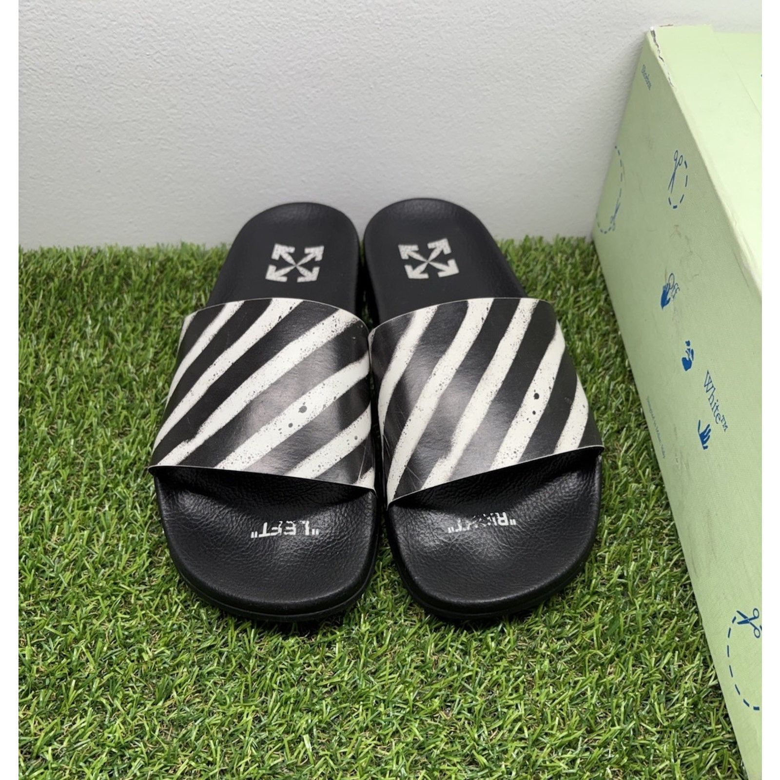 Off White Black, White Slides