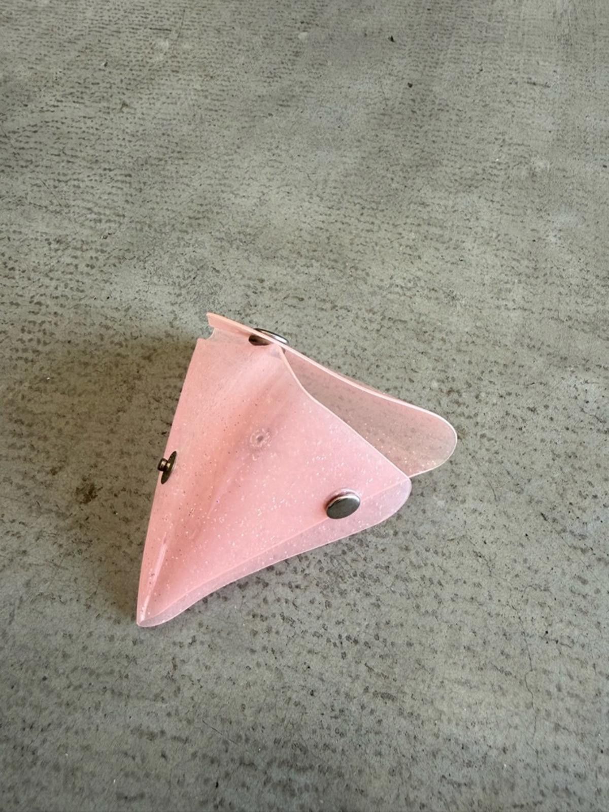 Urban Outfitters Pink Glitter Triangle Coin Pouch / Mini Snap Storage Case Size ONE SIZE - 3 Thumbnail