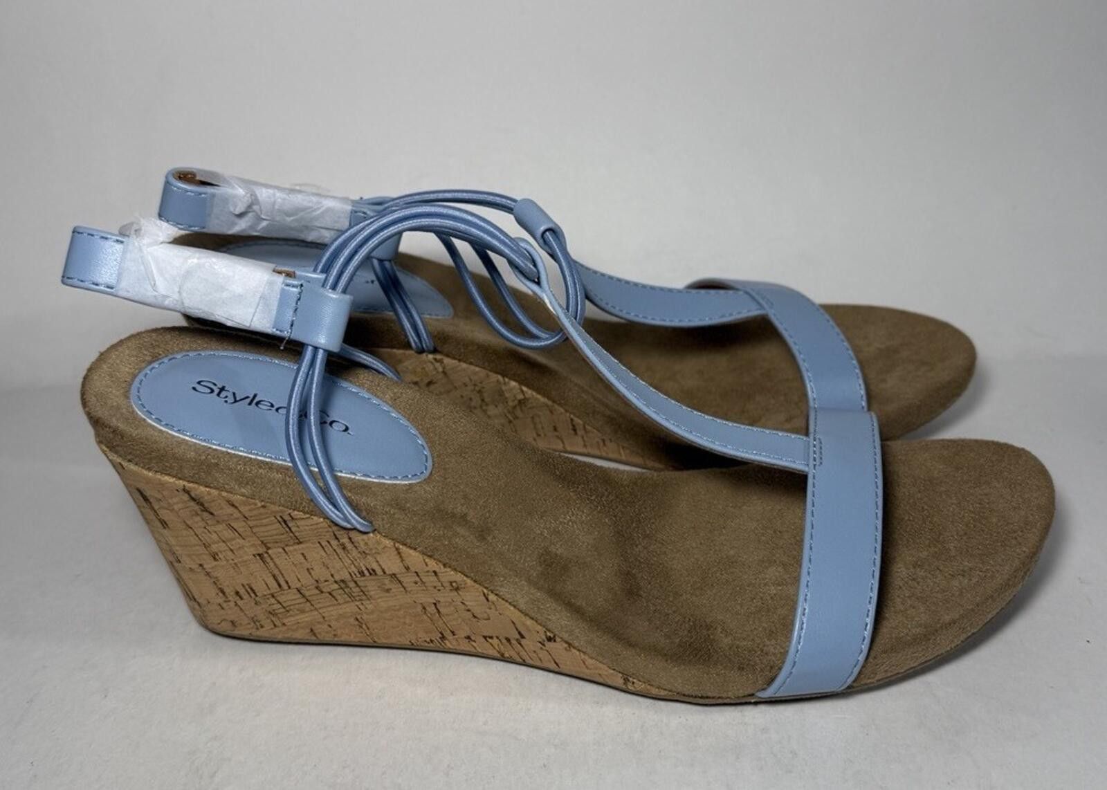 Style & Co Style & Co Mulan Wedge Heel Sandals Blue Size US 8.5 / IT 38.5 - 1 Thumbnail
