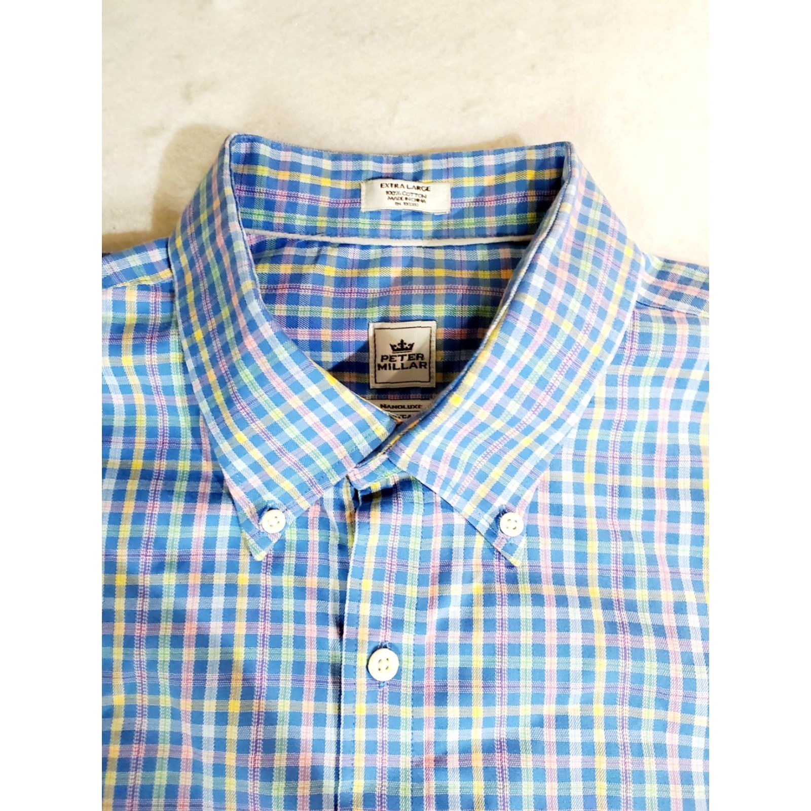 Peter Millar Peter Millar Signature Mens XL Long Sleeve Button-up Shirt Plaid 100% Cotton Size US XL / EU 56 / 4 - 4 Thumbnail