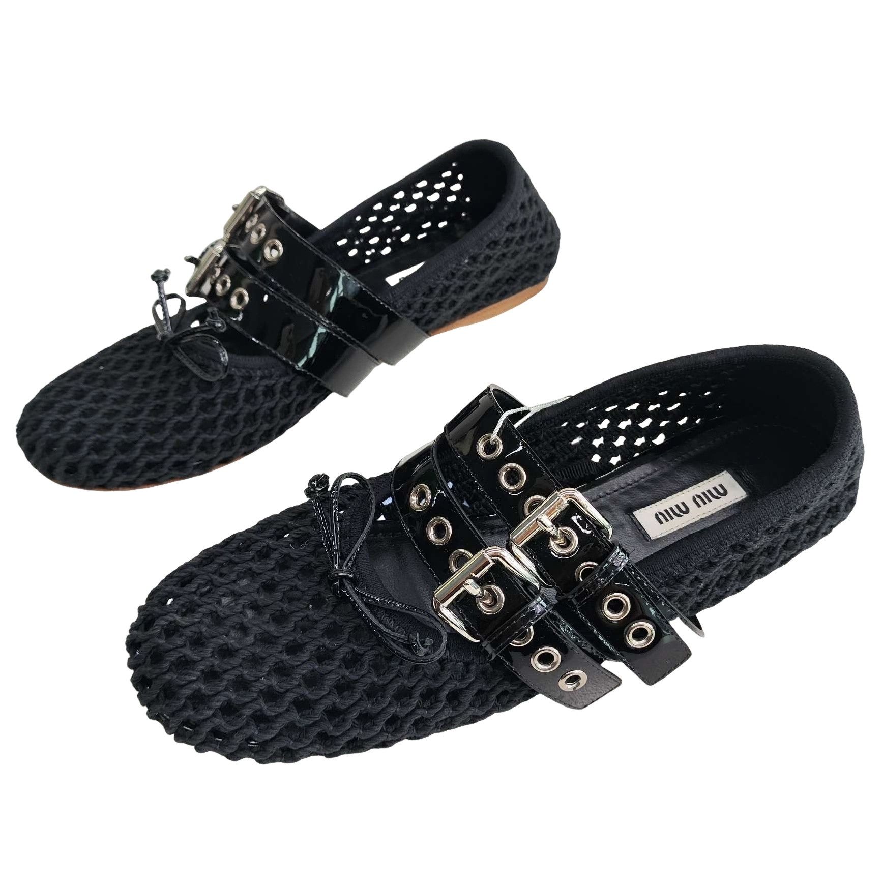 Miu Miu Miu Miu Knitted Buckle Ballet Flats Size 38.5 Size US 8.5 / IT 38.5 - 1 Thumbnail
