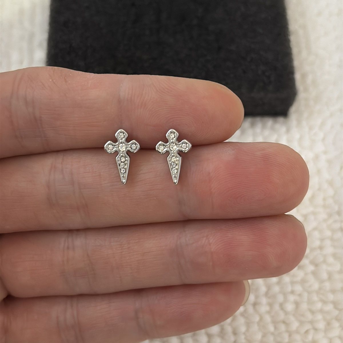 Other CZ Cross Stud Earrings for Men Women Hip Hop Unisex Earrings Size ONE SIZE - 5 Thumbnail