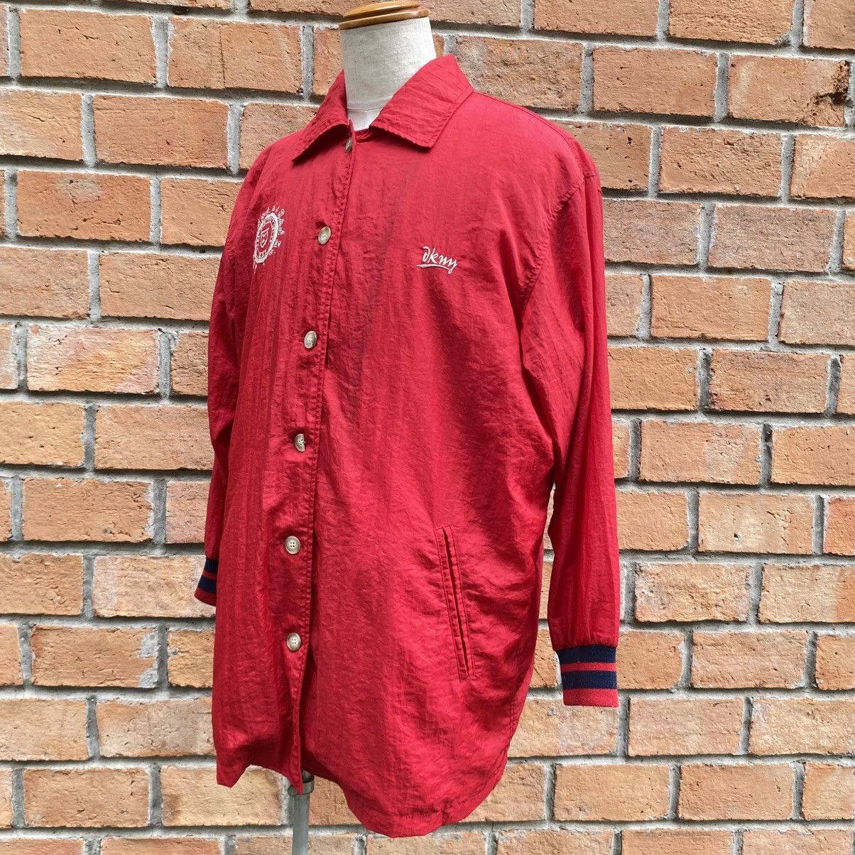 DKNY DKNY Red Button-Up Coach Jacket with Crest Size US S / EU 44-46 / 1 - 24 Thumbnail
