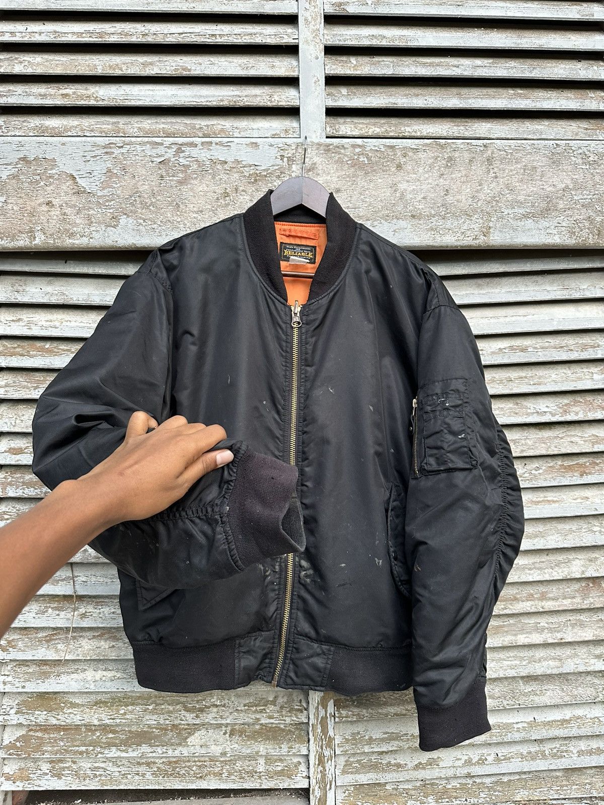 Vintage 🪖Vintage THRASHED MA-1 Man Intermediate Bomber Jacket Size US L / EU 52-54 / 3 - 7 Thumbnail