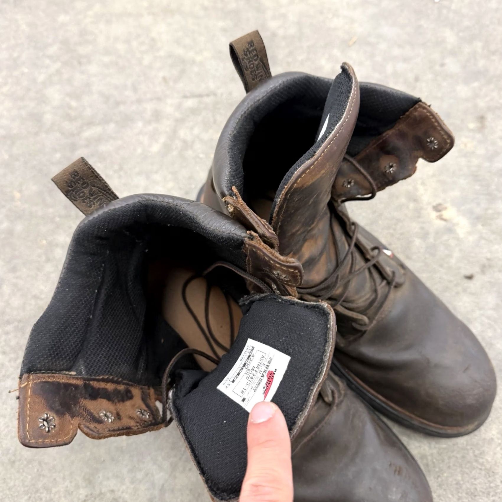 Red Wing Red Wing Shoes 4200 Work Boots Mens 13 E2 Safety Toe USA Made Brown Lace Up ASTM F2413 Boots Mens Brown USA 13 Leather Work USA Made Tailored Size US 12 / EU 45 - 4 Thumbnail