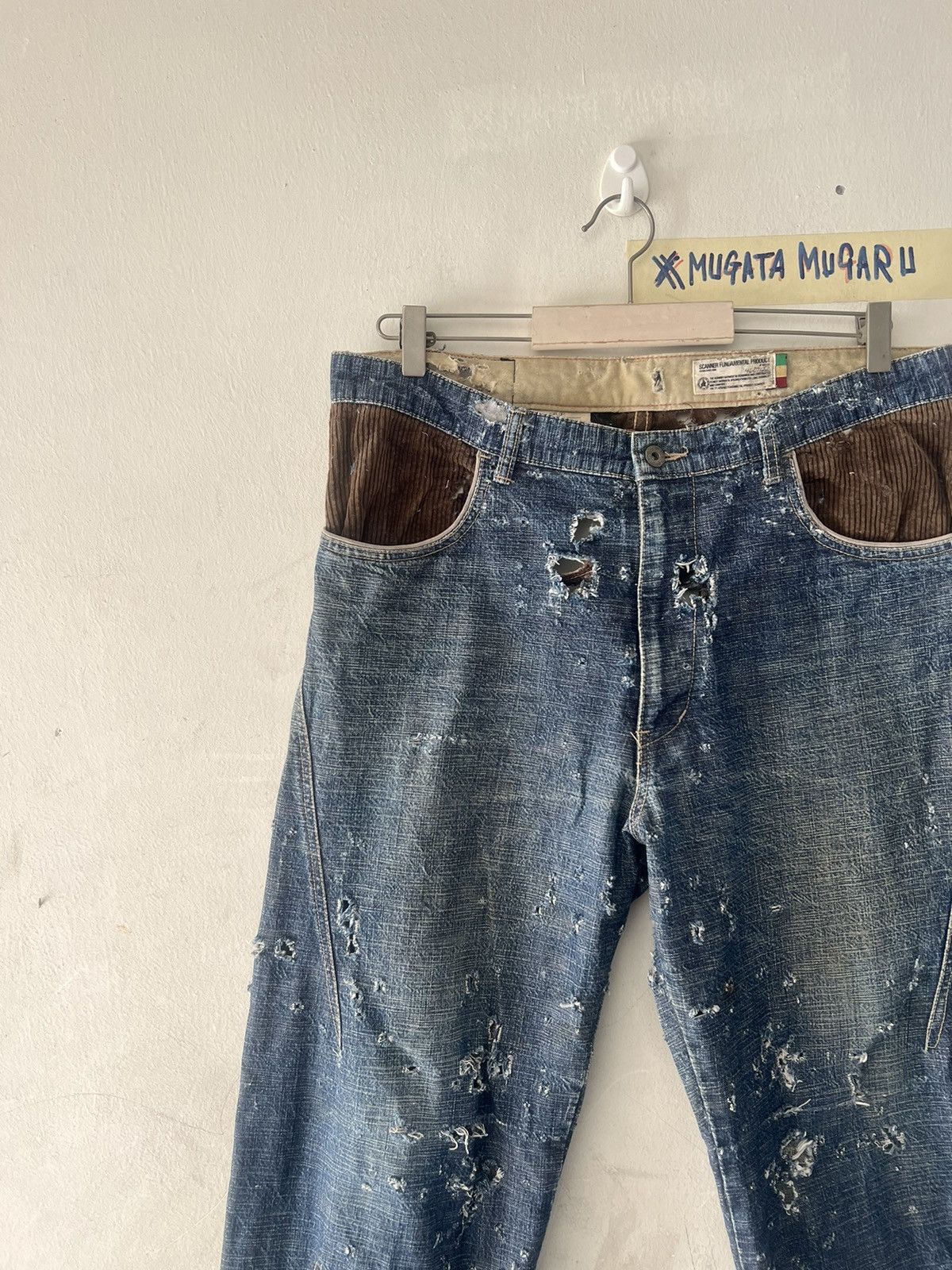 4GSELLER × Japanese Brand SUPER THRASHED🔥SCANNER JAPAN RIPPED DENIM Size US 34 / EU 50 - 5 Thumbnail
