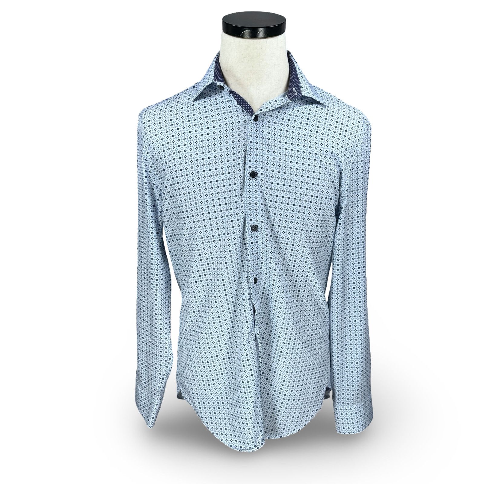 Other WRK Dress Shirt Men’s 15.5 White Geometric Print Slim Fit Size US M / EU 48-50 / 2 - 1 Thumbnail