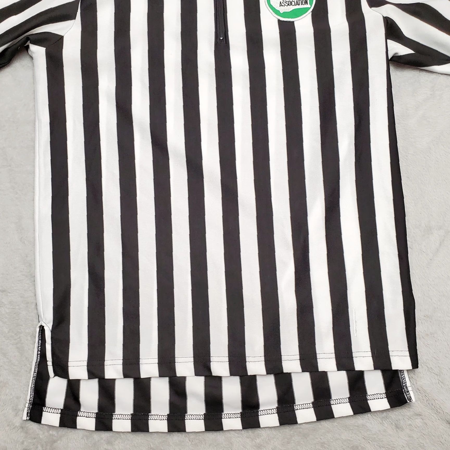Vintage VINTAGE Referee Shirt Mens L Black White Striped Collared 1/4 Zip Washington Cliff Keen Mens T-Shirt Sports Short Sleeve Breathable Polyester Knit Size US L / EU 52-54 / 3 - 3 Thumbnail