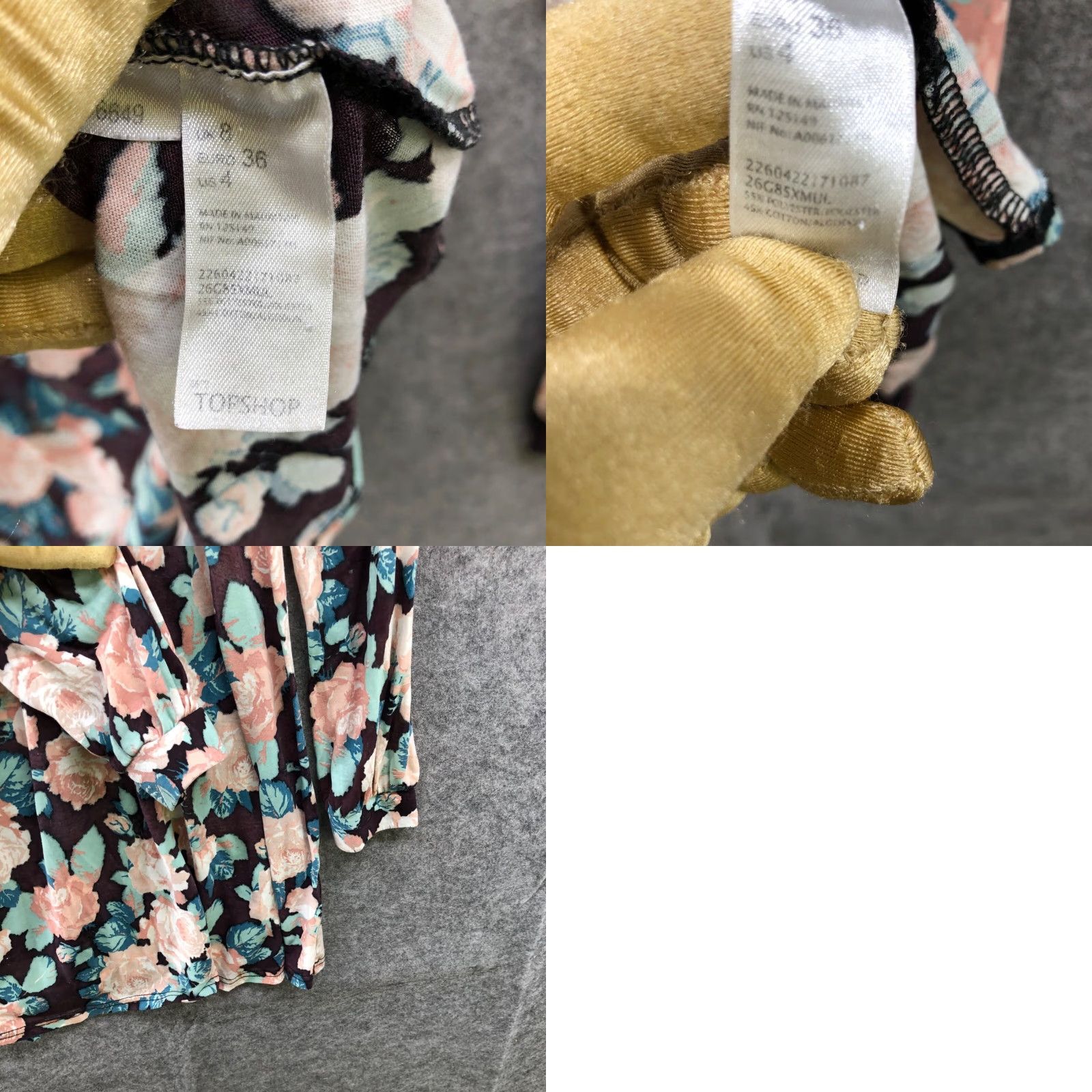 Topshop Topshop Dress Women's 4 Long Sleeve Floral Peter Pan Collar Multicolor Polyester Back Zip Mini Size S / US 4 / IT 40 - 8 Thumbnail