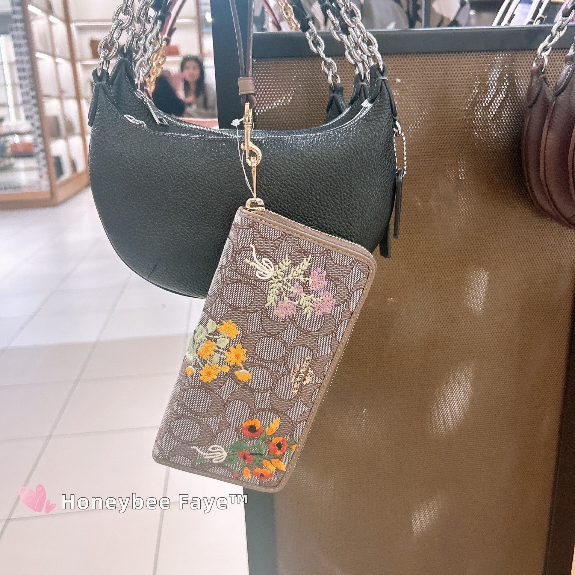 Coach Long Zip Around Wallet With Floral Embroidery CEC23 Size ONE SIZE - 5 Thumbnail