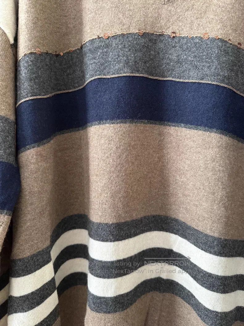 Brunello Cucinelli Brunello Cucinelli Striped Cashmere Sweater. Size US M / EU 48-50 / 2 - 2 Thumbnail
