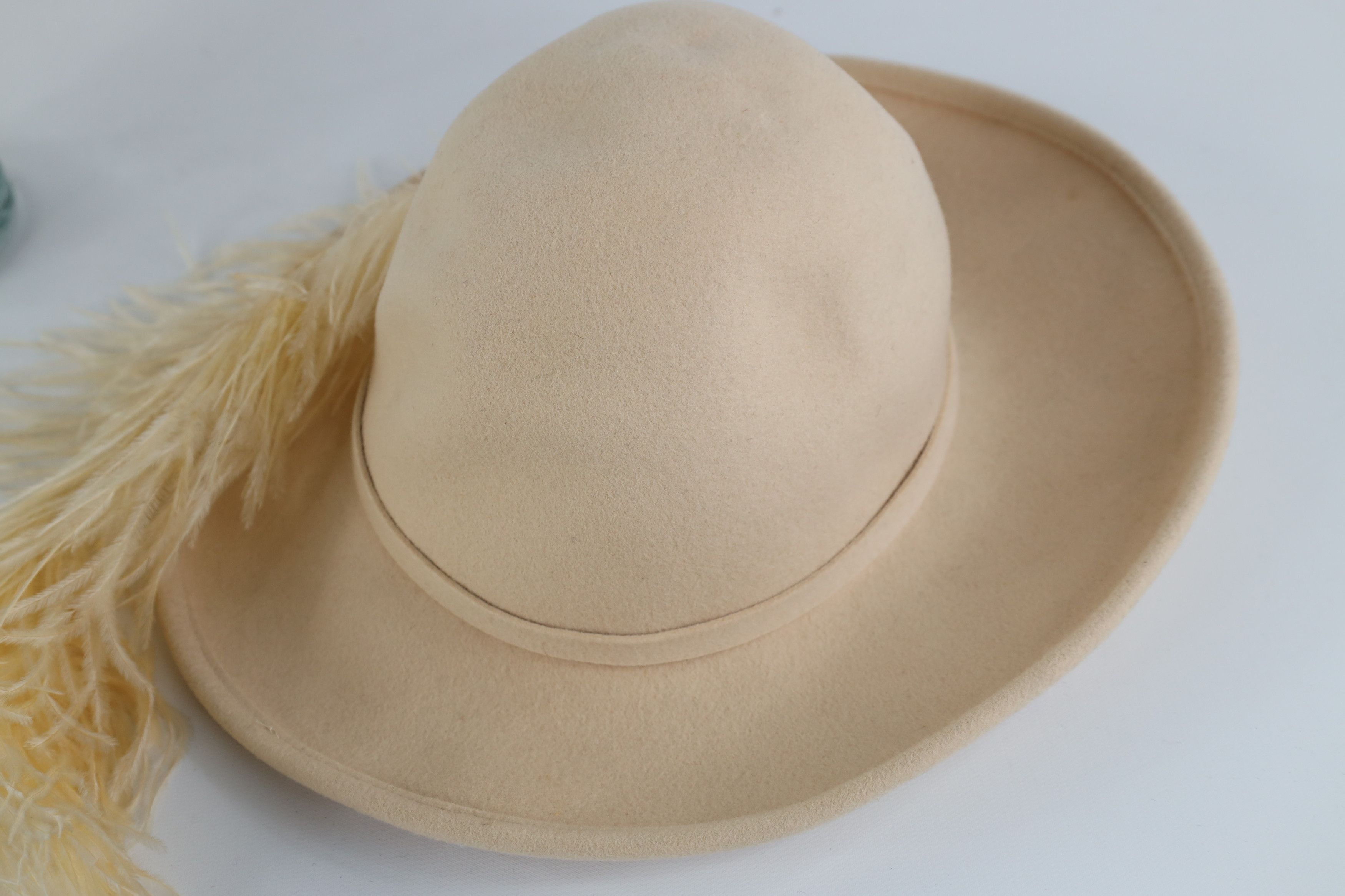 Vintage Vintage 60s Streetwear Wool Felt Ostrich Plume Feather Hat Size ONE SIZE - 2 Thumbnail