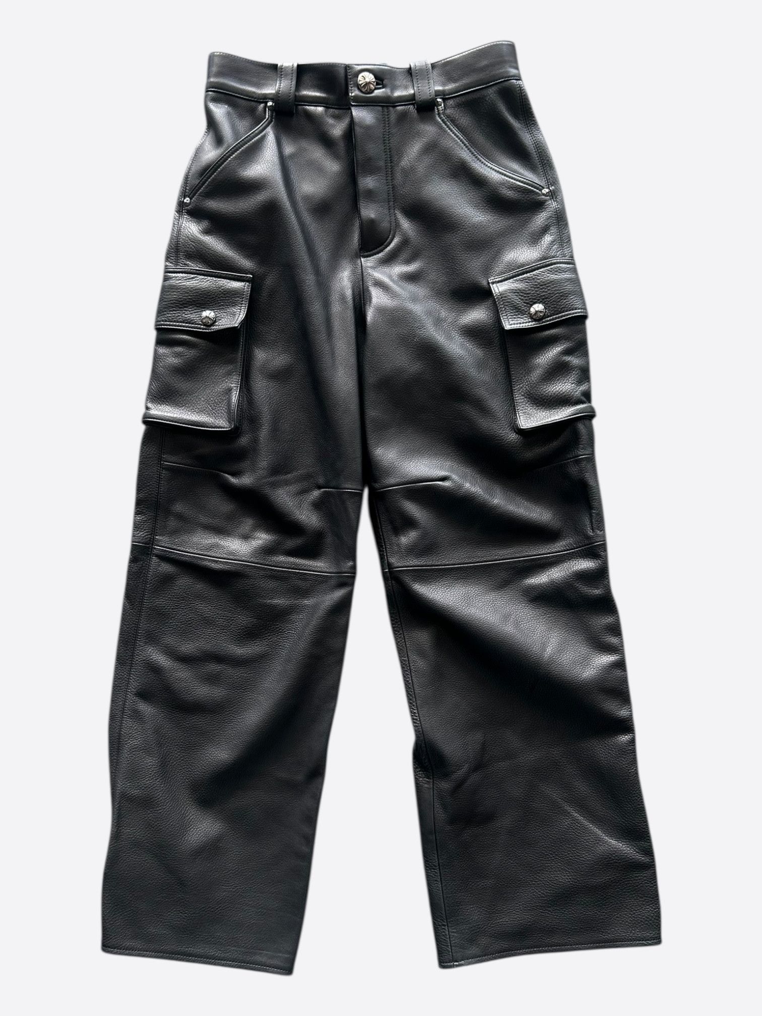 Chrome Hearts Chrome Hearts Black Leather Cargo Pants Size US 30 / EU 46 - 1 Thumbnail