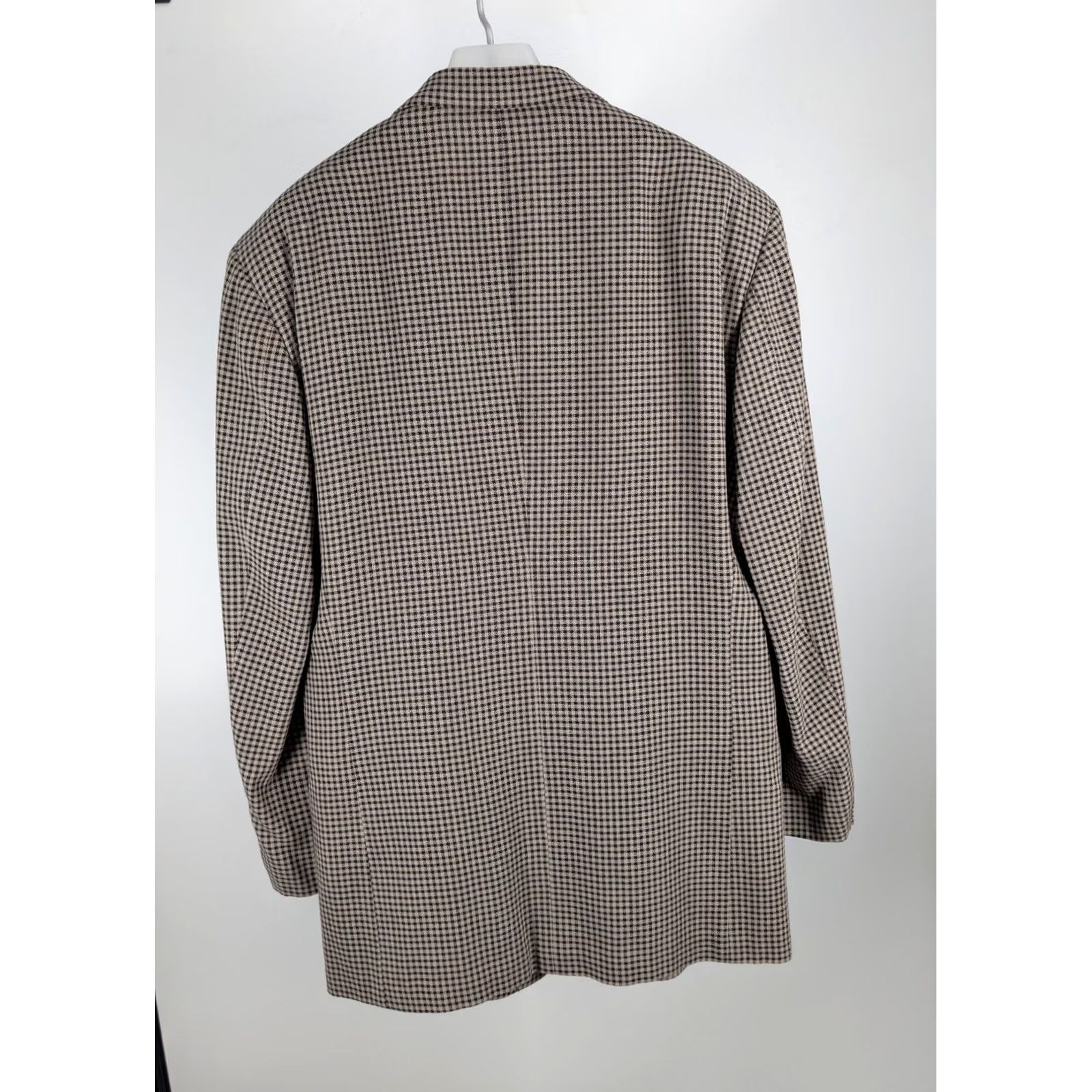 Giorgio Armani VINTAGE Giorgio Armani Mani Blazer Check Wool Blend 42 Men Tan Black Italian 90s Sport Coat Size 42R - 3 Thumbnail
