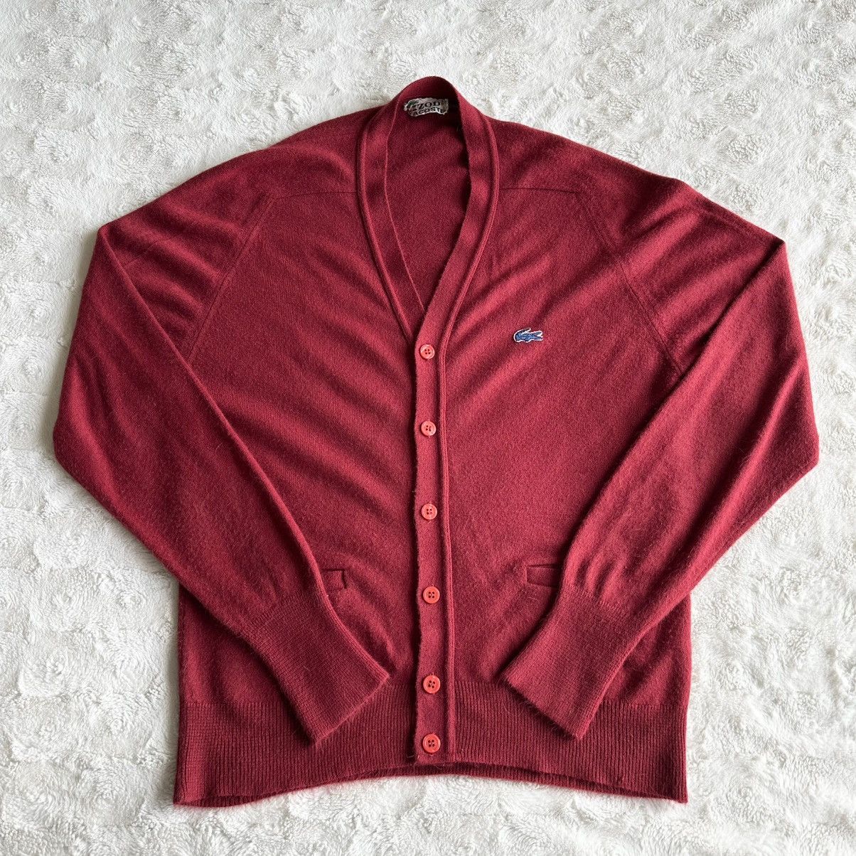 Lacoste Vintage Izod Lacoste Cardigan Sweater Men Medium Red Acrylic Size US M / EU 48-50 / 2 - 1 Thumbnail