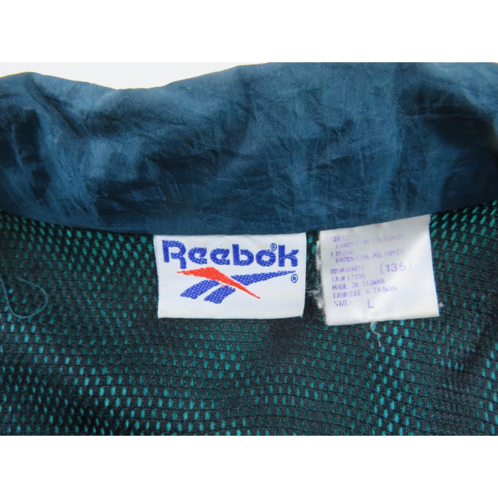 Reebok Reebok Windbreaker Blue Green White zip up Jacket Sz L 1990s Size US L / EU 52-54 / 3 - 6 Thumbnail