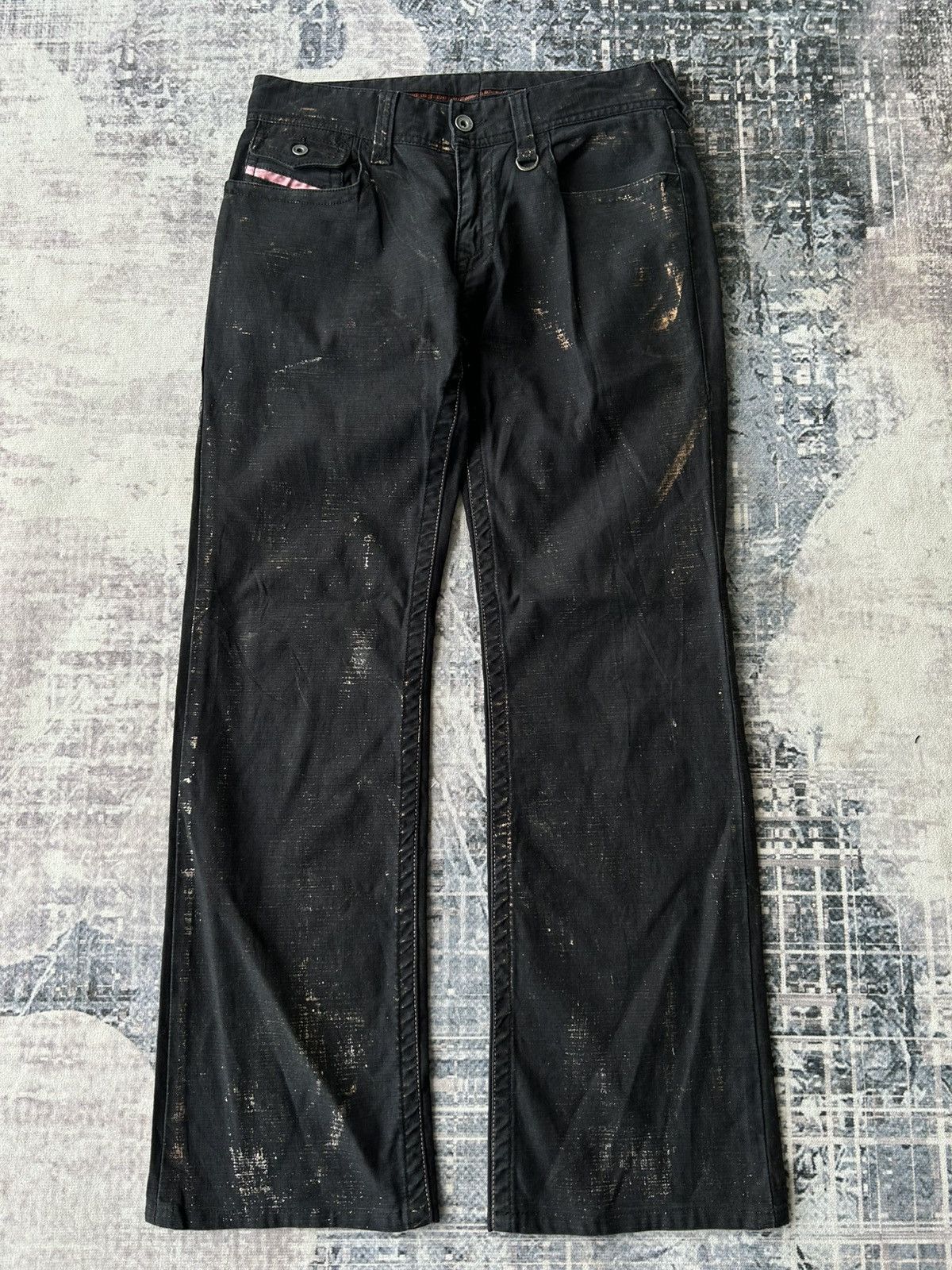 Japanese Brand Flared Nicole Punk Black Pants Size US 31 - 3 Thumbnail
