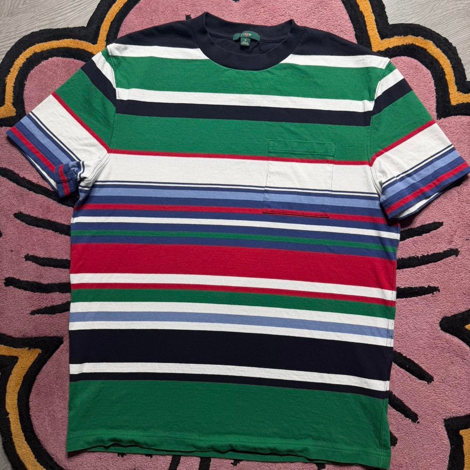 J.Crew J.Crew Multicolor Striped Pocket T-shirt Size Medium Size US M / EU 48-50 / 2 - 2 Thumbnail