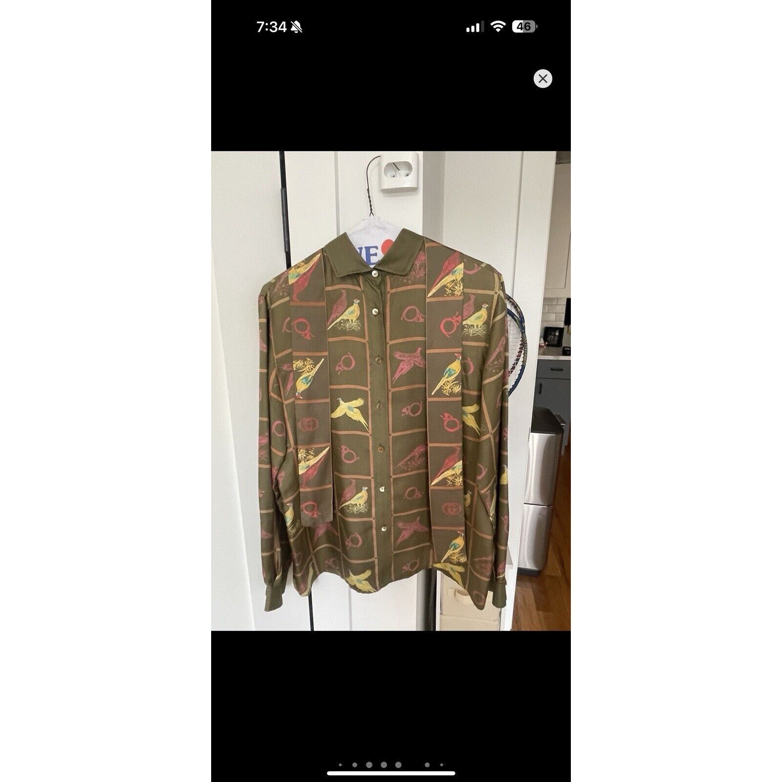 Gucci RARE 70s VINTAGE GUCCI 100% SILK SHIRT W NECK TIE Size US S / EU 44-46 / 1 - 5 Thumbnail