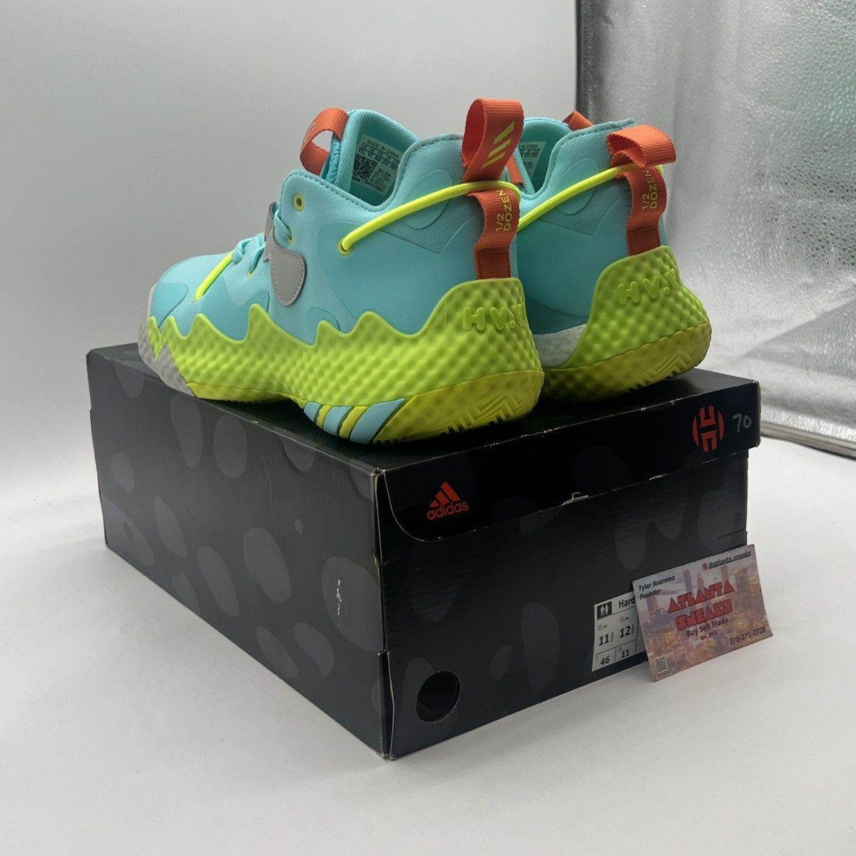 Adidas Harden vol 6 pulse Aqua solar yellow Size US 11.5 / EU 44-45 - 4 Thumbnail