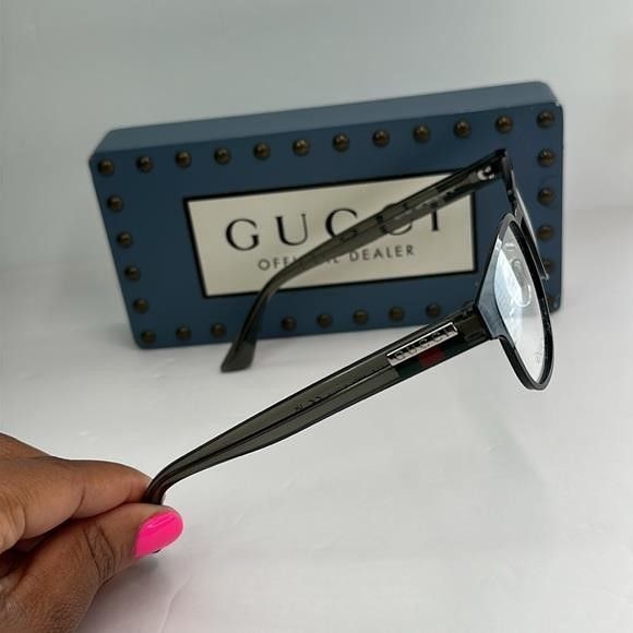 Gucci Gucci GG1118O 003 Eyeglasses Men's Black/Grey Full Rim Squar Size ONE SIZE - 10 Thumbnail