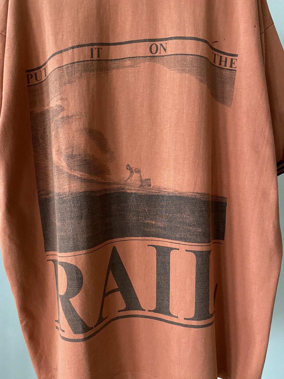Sun Surf 80’s Crazy Vintage Surf T shirt Put It On The Rail rare Size US L / EU 52-54 / 3 - 2 Thumbnail