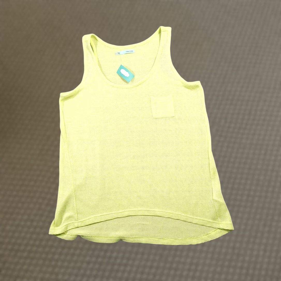 Vintage Maurices Tank Top Adult Large Lime Green Pocket Stretch Scoop Neck Womens Size L / US 10 / IT 46 - 1 Thumbnail
