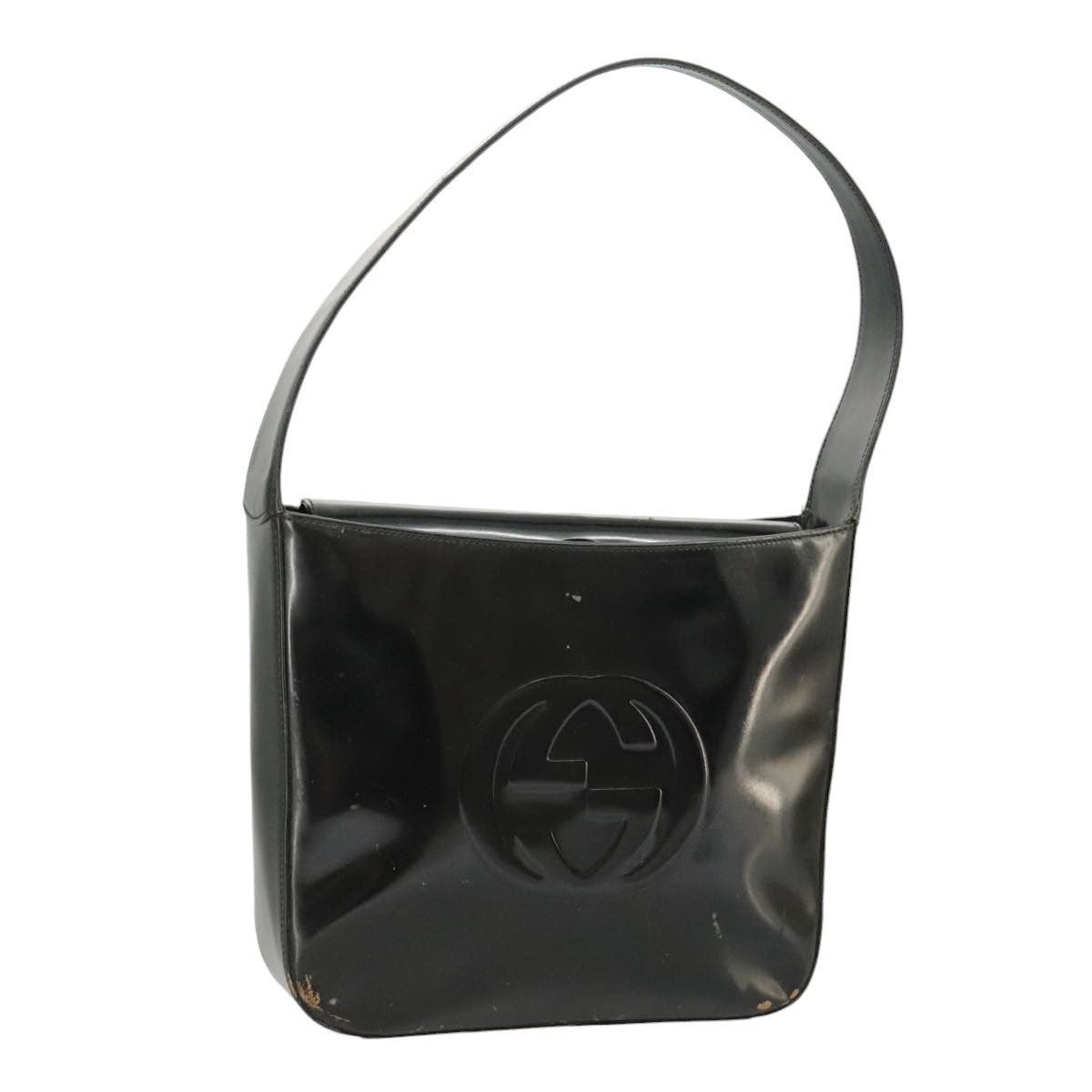 Gucci Shoulder Bag Enamel Black Silver 000 000, Women's