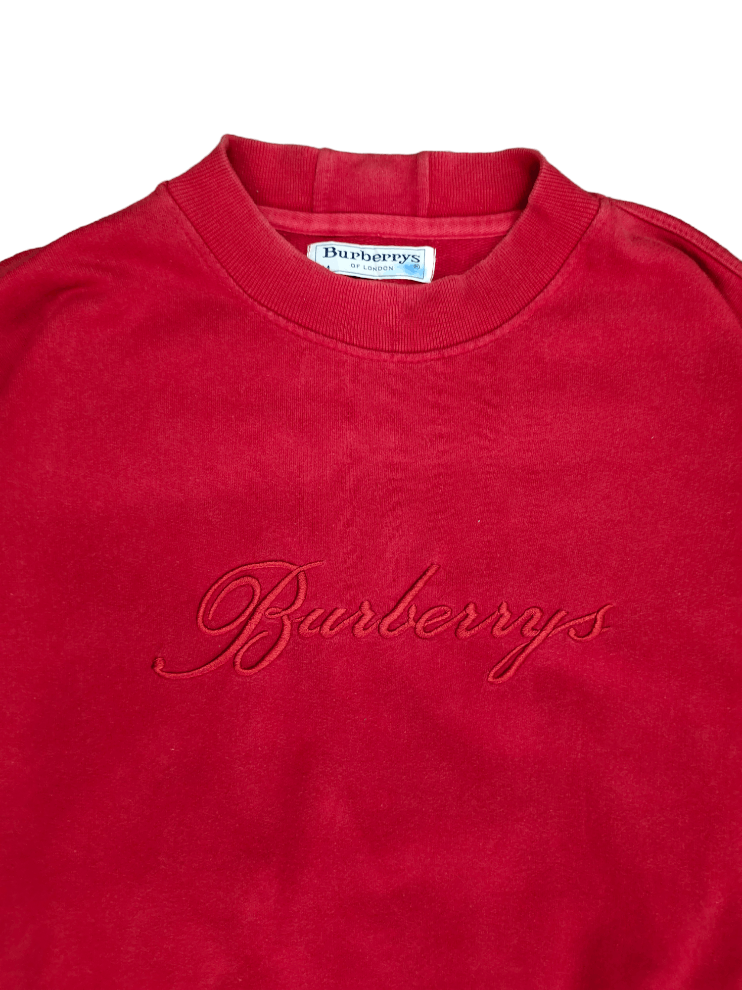 Burberry Vintage 90s Burberrys Red Embroidered Oversize Sweatshirt Size US M / EU 48-50 / 2 - 3 Thumbnail