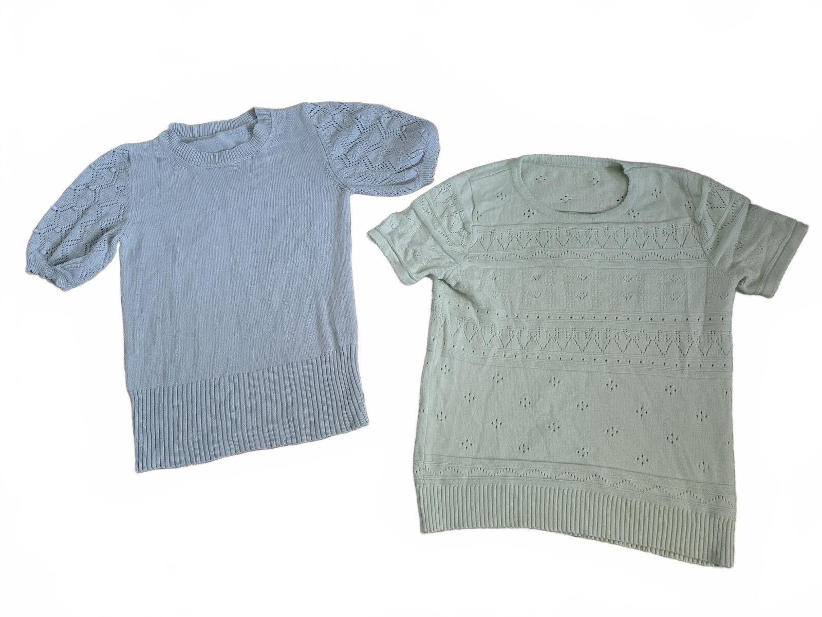 Unknown London Vintage Style Green & Light Blue Knit Sweaters Small Size S Size S / US 4 / IT 40 - 1 Thumbnail