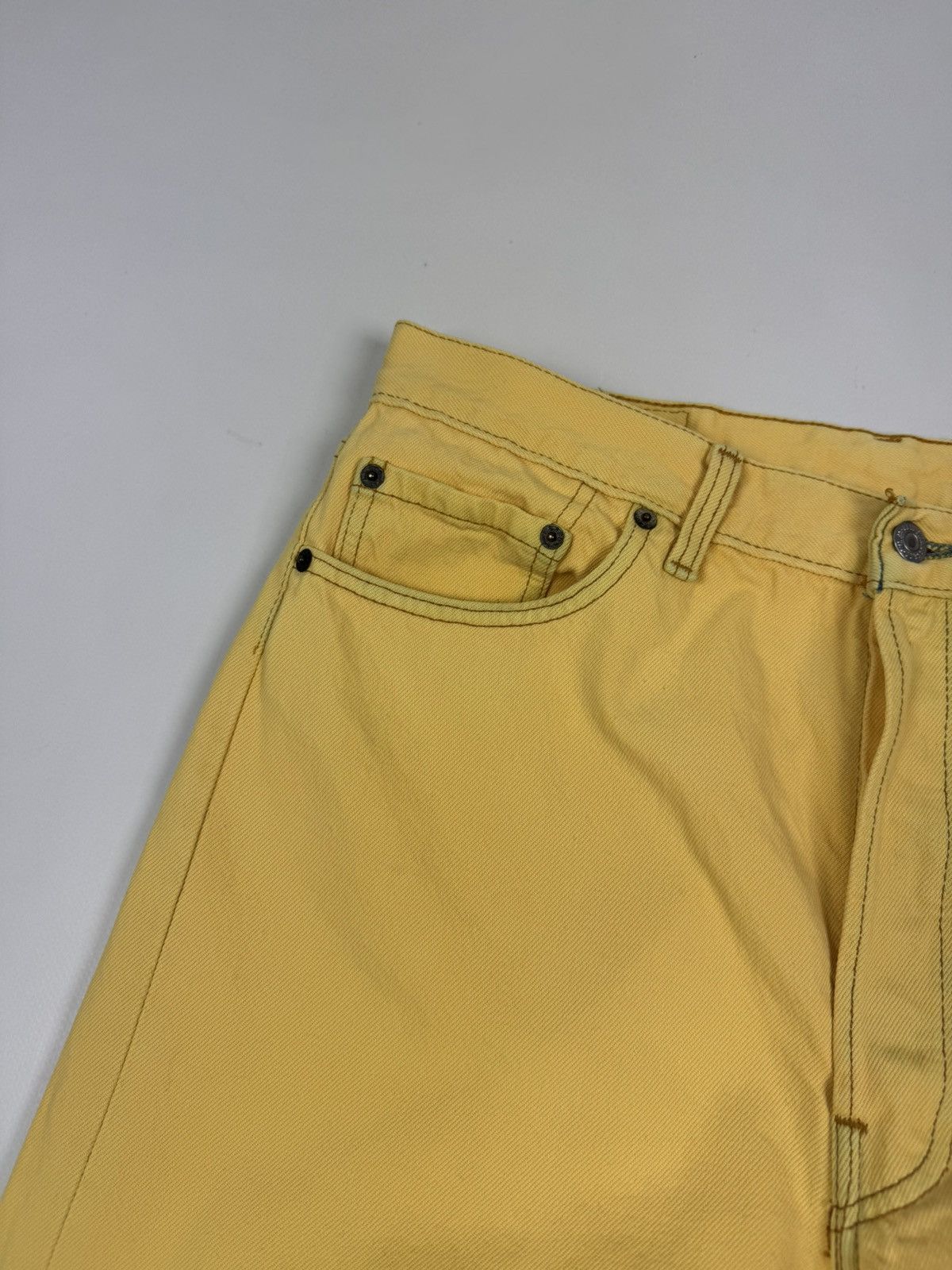 Levi's 1990’s Distressed Levi’s 501xx Yellow Denim Jeans Pants Size US 36 / EU 52 - 10 Thumbnail
