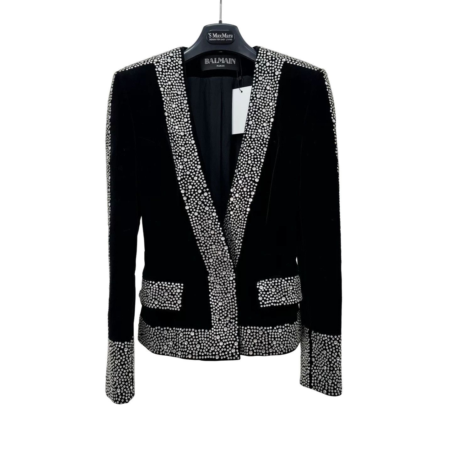 Balmain Balmain Rhinestone Velvet Jacket Size 36 Size XS / US 0-2 / IT 36-38 - 1 Thumbnail