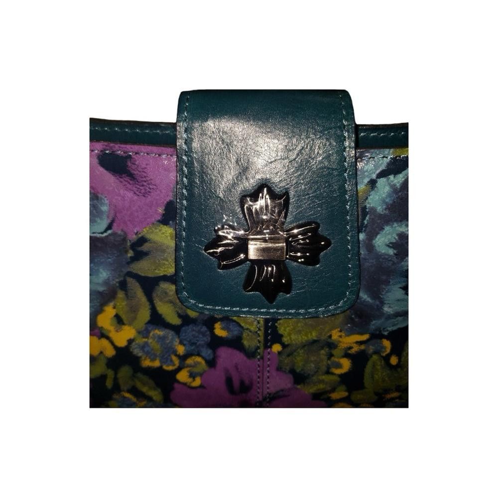 Designer Patricia Nash NWT Teal Leather Floral Bag Size ONE SIZE - 4 Thumbnail