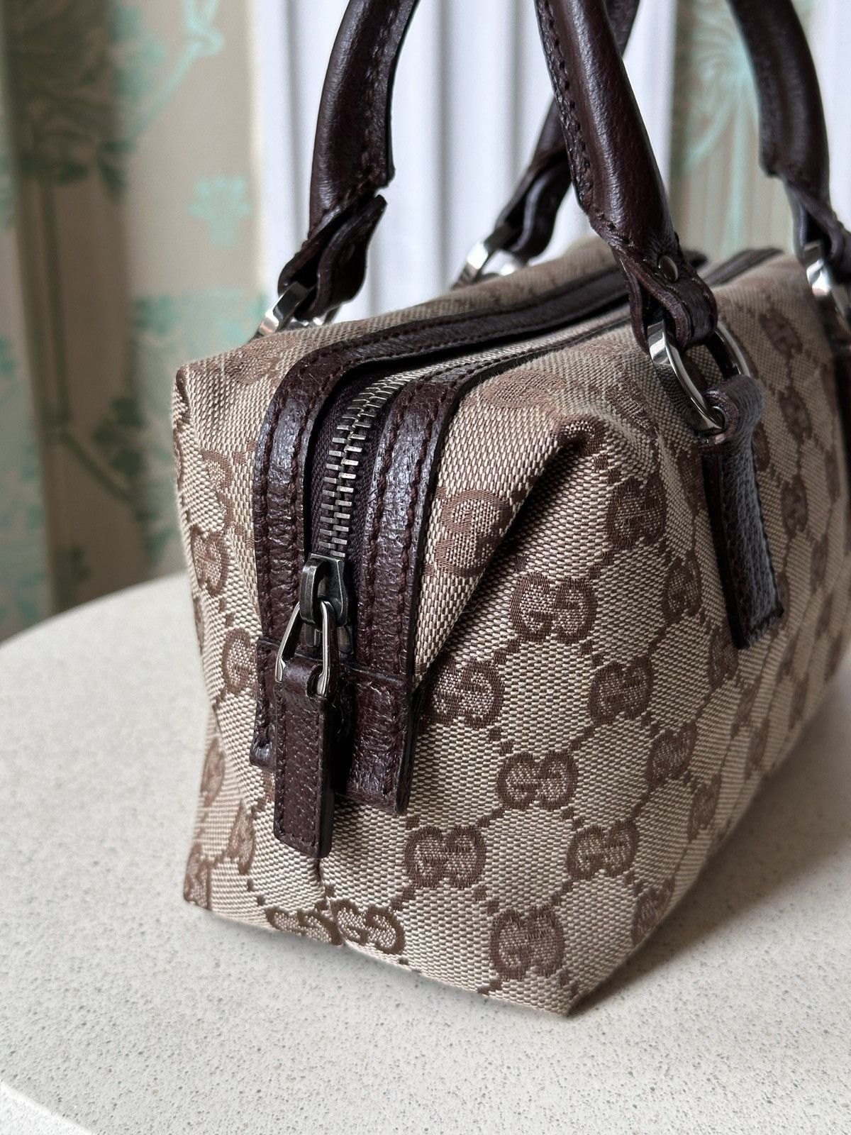 Gucci GUCCI Mini Monogram Canvas Boston Hand Bag Leather 113010 Size ONE SIZE - 15 Thumbnail