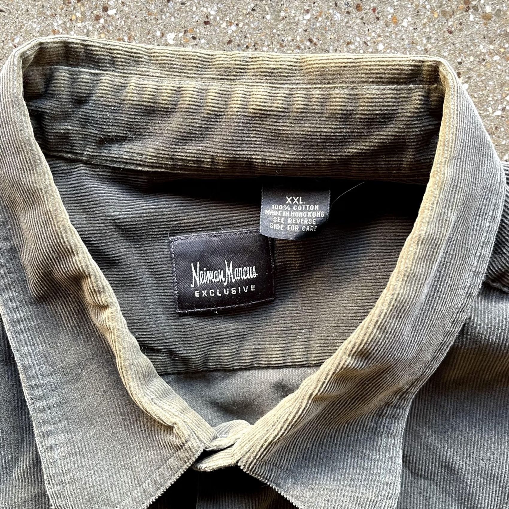 Neiman Marcus Neiman Marcus Shirt Mens 2XL Green Corduroy Long Sleeve Button Up Casual Size US XXL / EU 58 / 5 - 2 Thumbnail