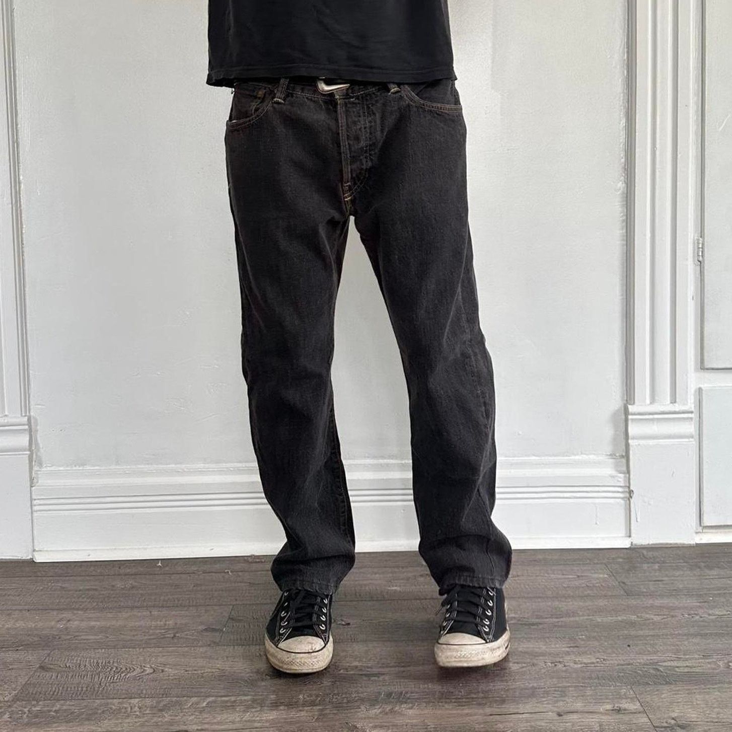 Polo Ralph Lauren × Vintage Black Faded Dark Denim Polo Ralph Lauren Jeans Straight Jean Size US 32 / EU 48 - 1 Thumbnail