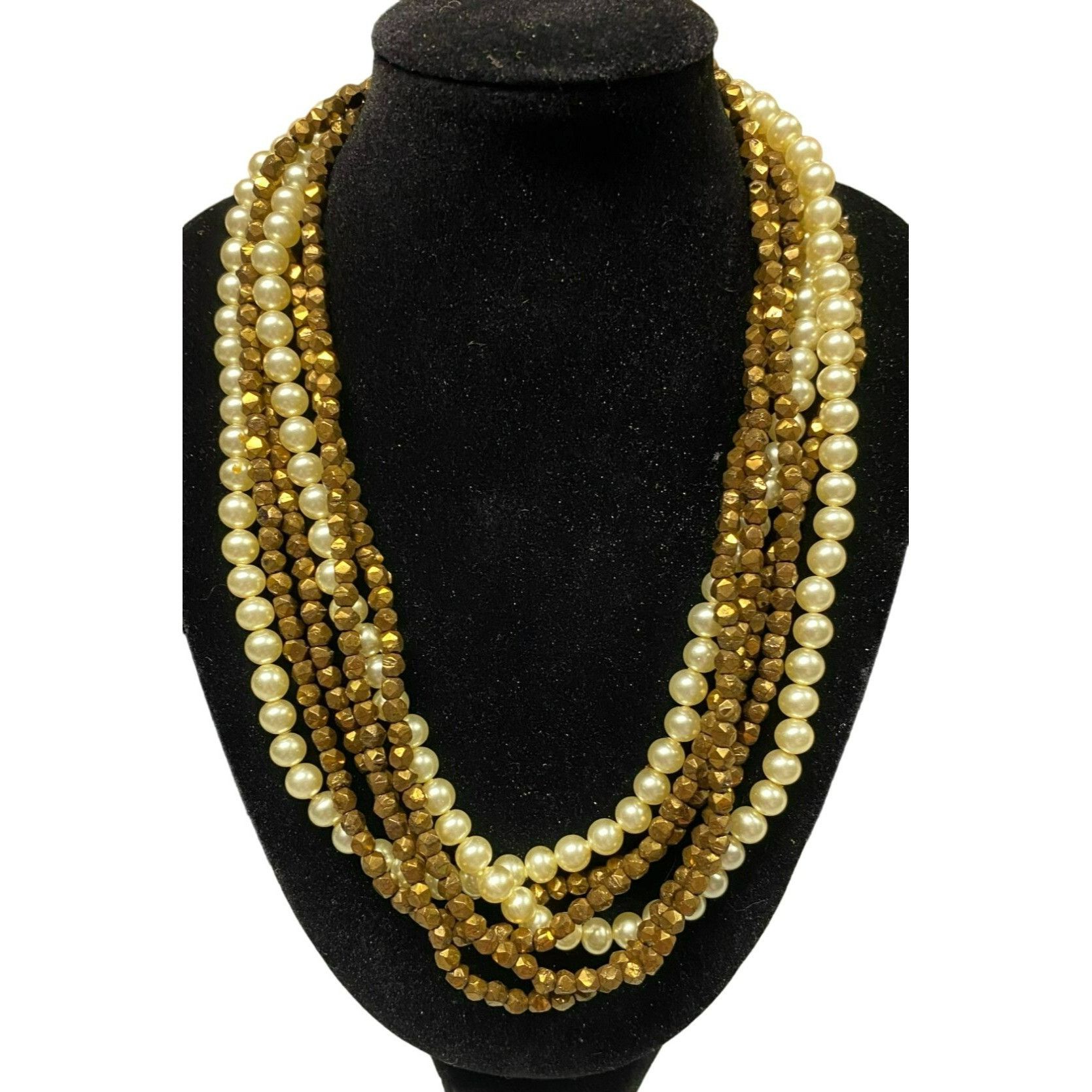 Other Rare Vintage Castlecliff Multi-Strand Pearl & Bronze Bead Ne Size ONE SIZE - 2 Thumbnail