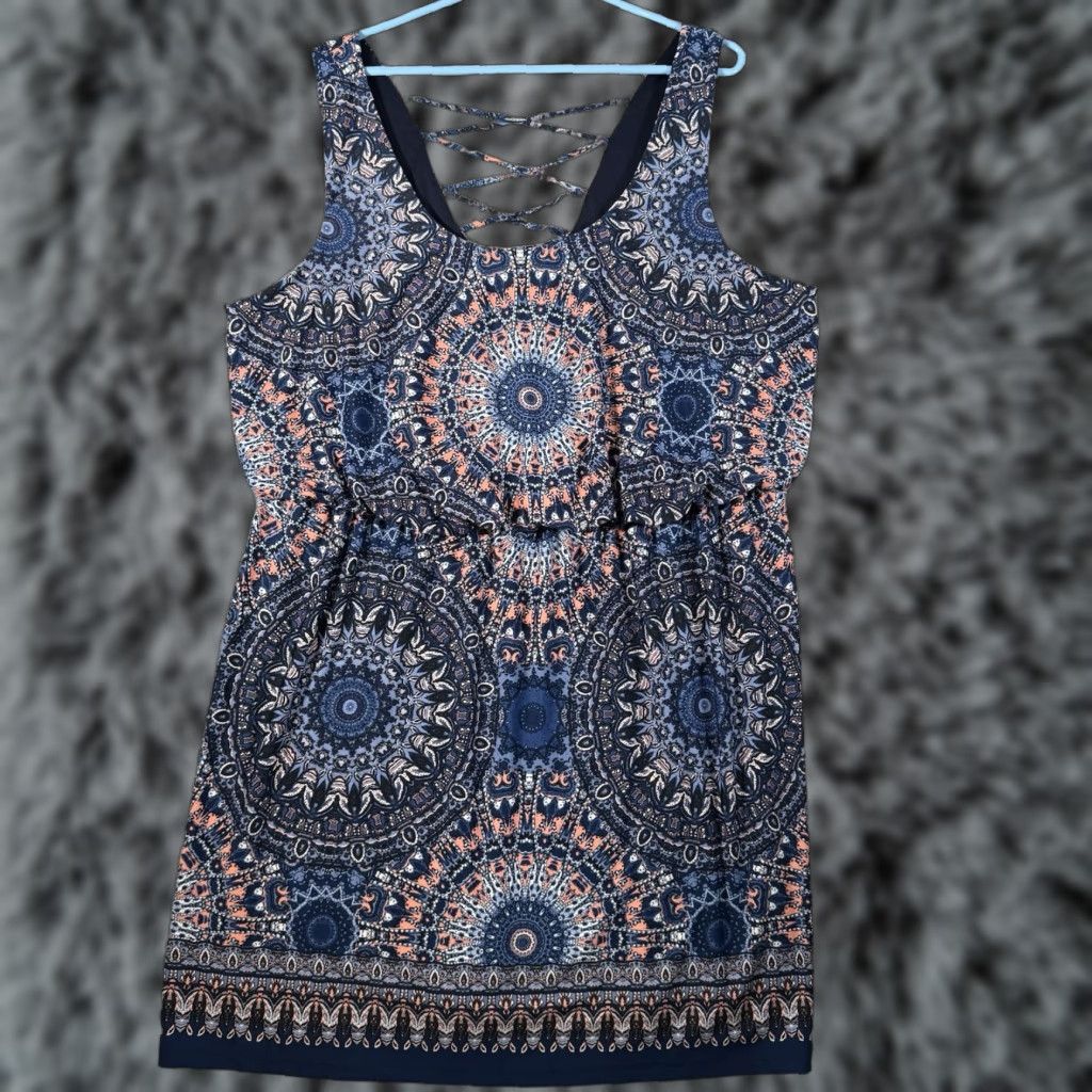 Vintage Maurices Dress Plus Sz 2 Knee Length Mandalas Boho Festival Summer Indie Casual Dress Size XXL / US 16-18 / IT 52-54 - 1 Thumbnail