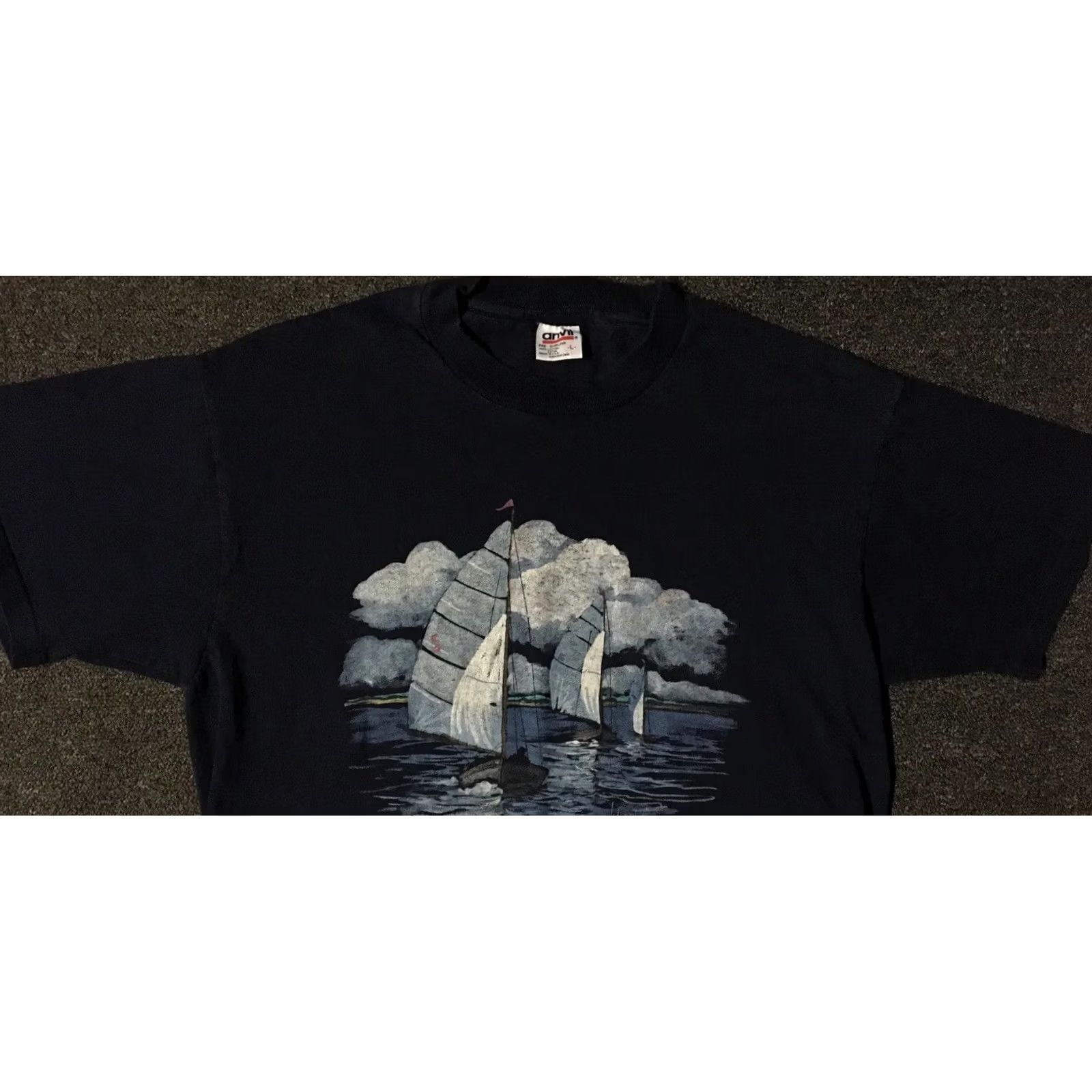 Nautica VINTAGE Cape Cod Sailboat T-Shirt Navy Blue M USA Art Beach Sailing Nautical Grunge Shirt Men Size US M / EU 48-50 / 2 - 5 Thumbnail