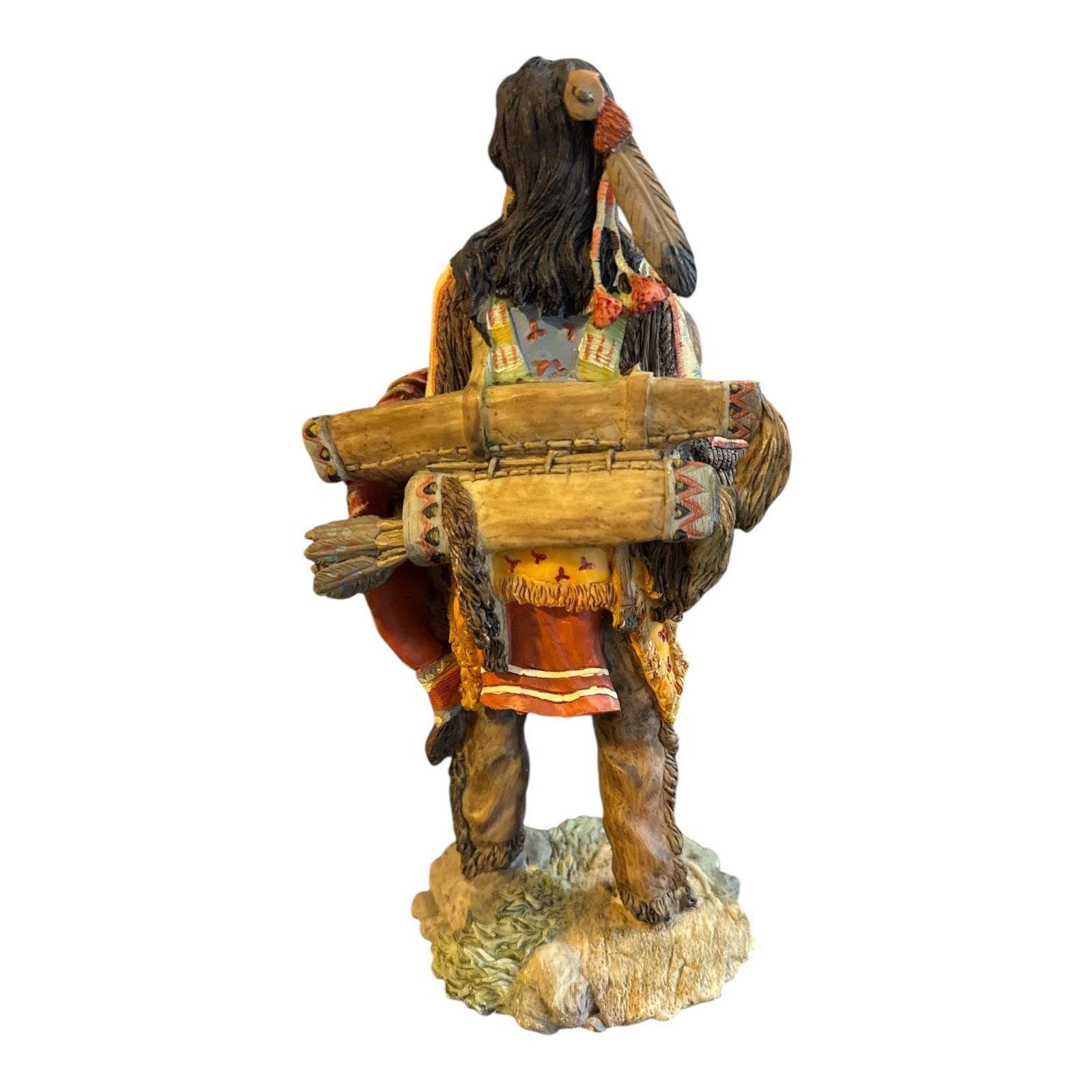 Unknown London Native American Warrior Figurine Statue with Shield and Pack Size ONE SIZE - 3 Thumbnail
