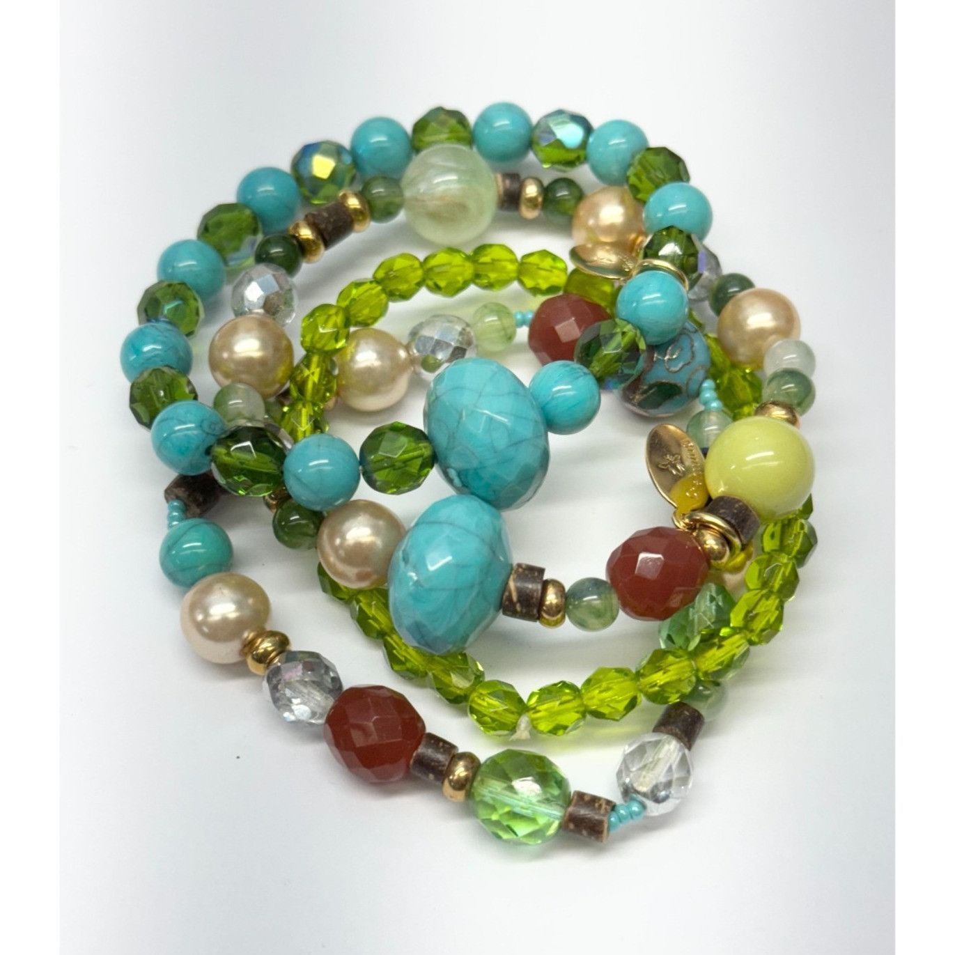 Vintage Vintage four strand crystal beaded bracelet set Size ONE SIZE - 1 Thumbnail