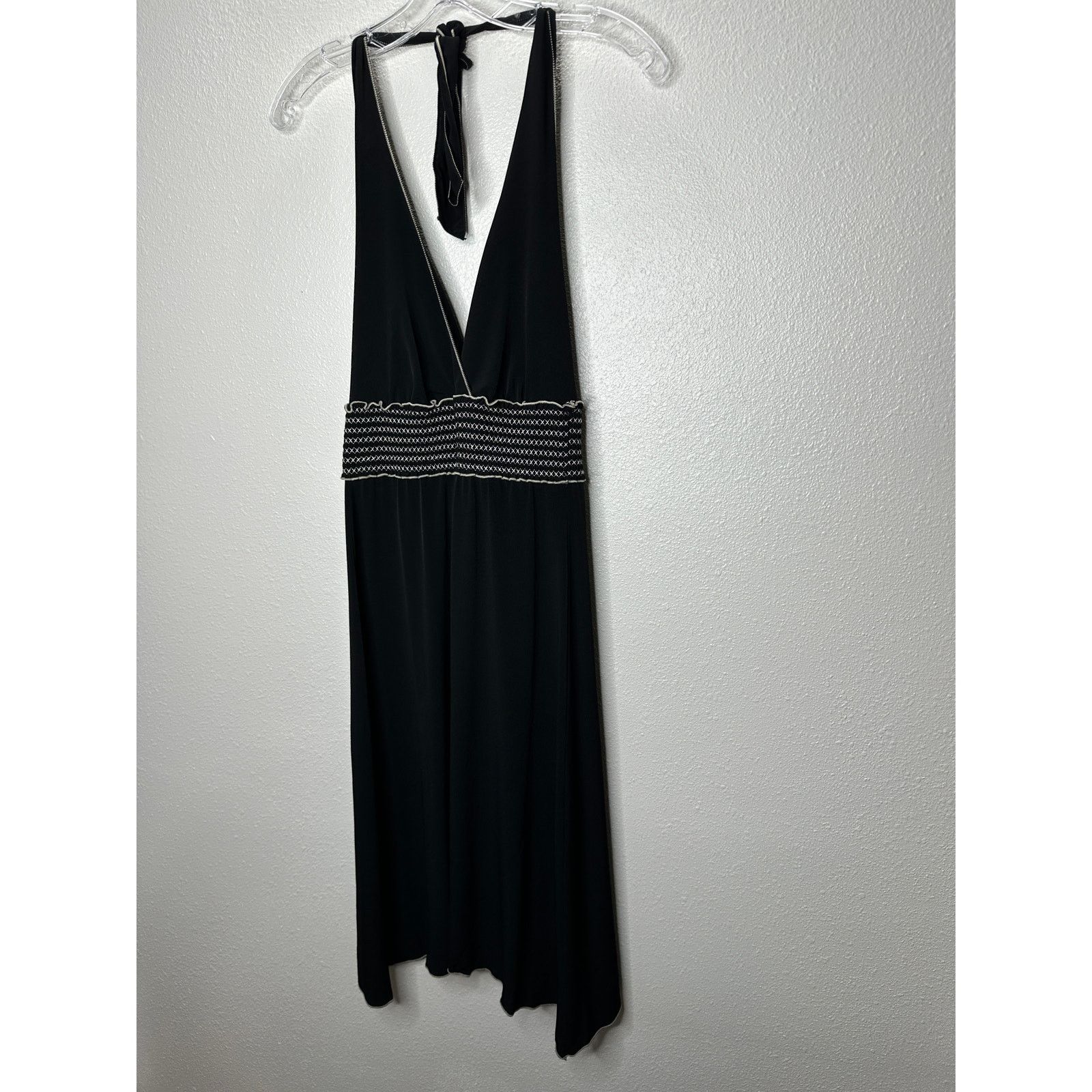 Other Studio M Black Halter Open Back White Smocked Dress S Size S / US 4 / IT 40 - 4 Thumbnail