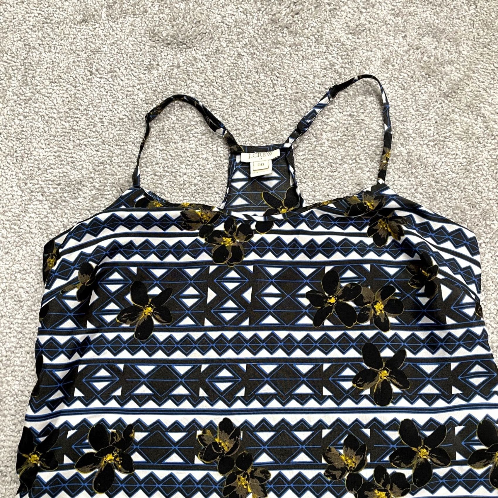 J.Crew J.Crew Camisole Tank Top Womens 00 Multicolor Geometric Racerback Beach Casual Size XXS / US 00 / IT 34 - 4 Thumbnail