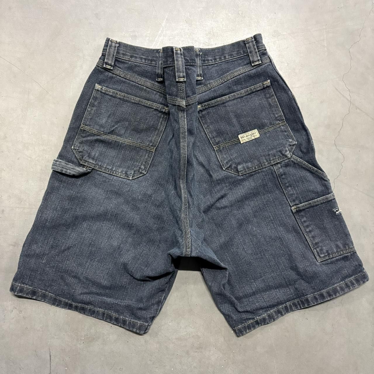 Vintage Crazy Vintage Y2K/2000s Baggy Wrangler Carpenter Dark Denim Jeans Shorts Jorts! Size US 36 / EU 52 - 2 Thumbnail