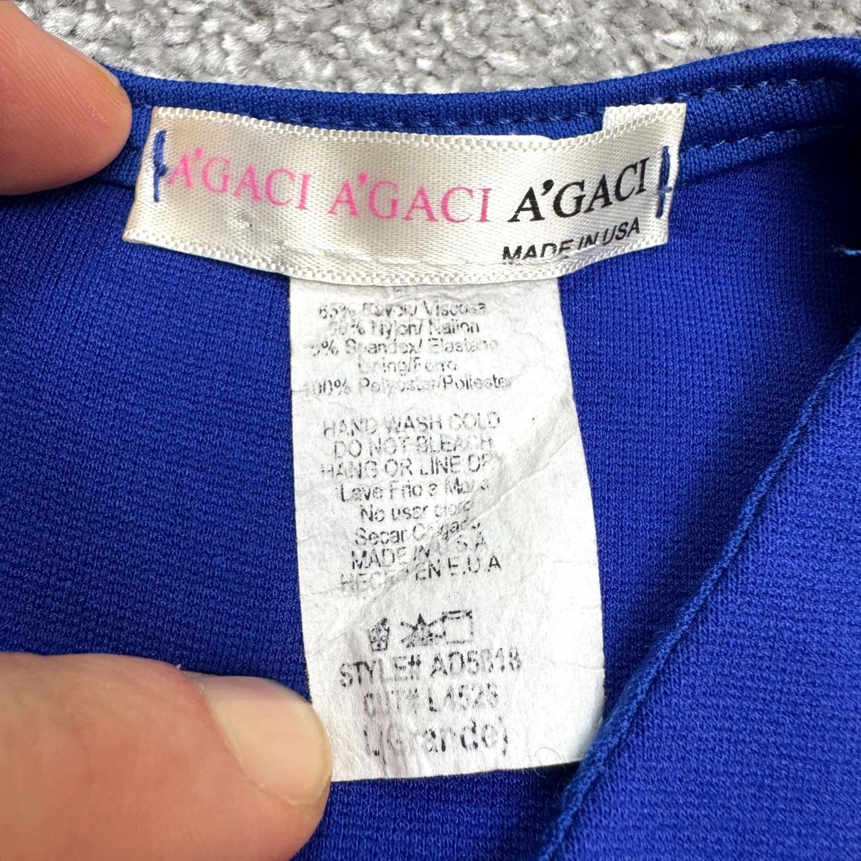 Vintage A'Gaci Bodycon Midi Dress Women Large Royal Blue Gold Accent Sleeveless Cut Out Size L / US 10 / IT 46 - 7 Thumbnail