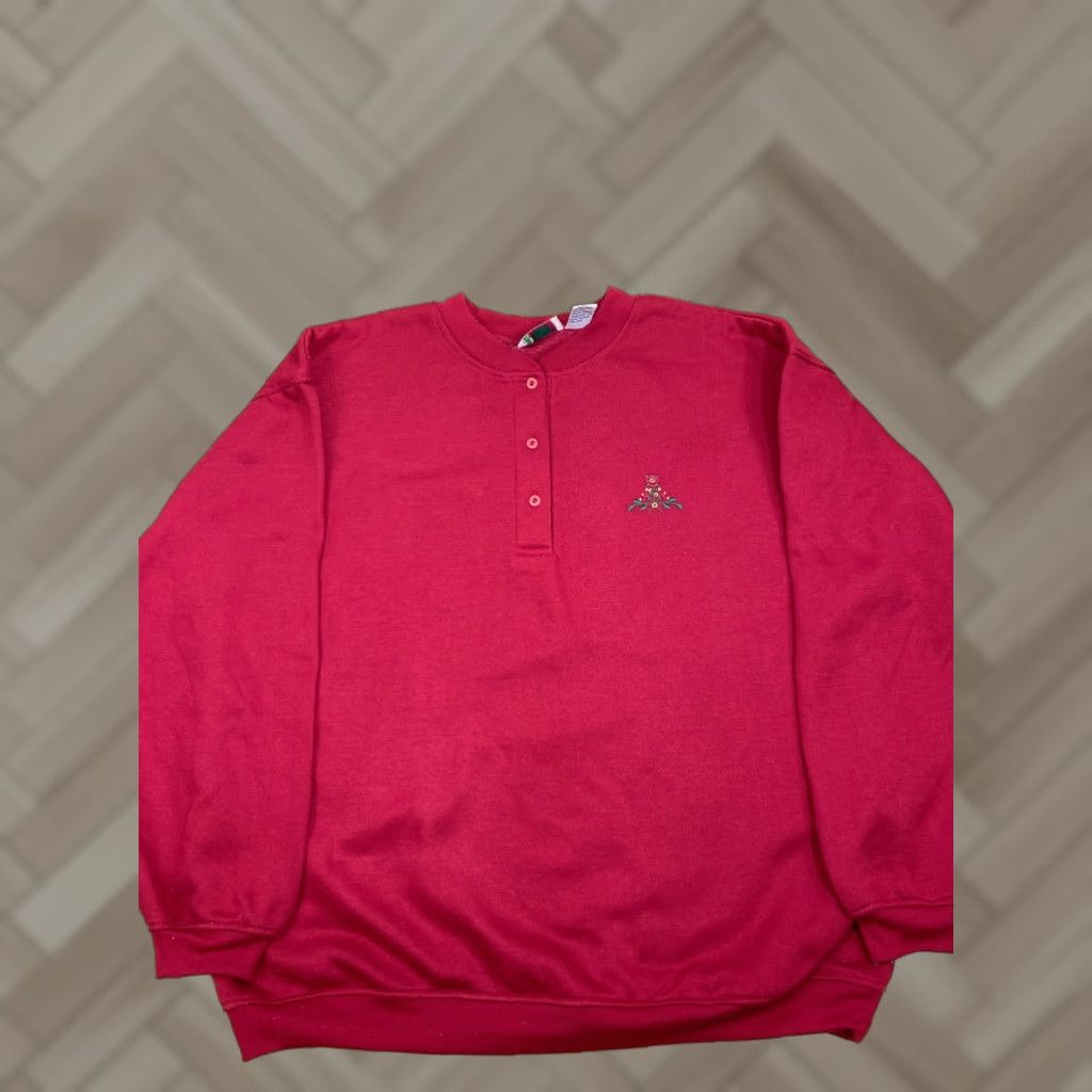 Vintage Womens Bolo Spirit Shirt RED LARGE 3 Button Sweatshirt Embroidered #2842 Size L / US 10 / IT 46 - 1 Thumbnail