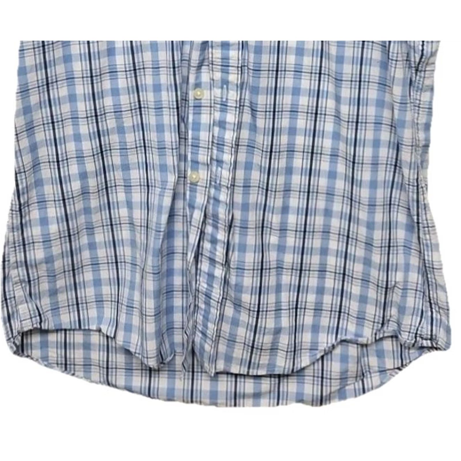 Tommy Hilfiger Tommy Hilfiger Custom Fit Shirt Men’s Large Blue Plaid Short Sleeve Shirt Button-Up Casual Size US M / EU 48-50 / 2 - 3 Thumbnail