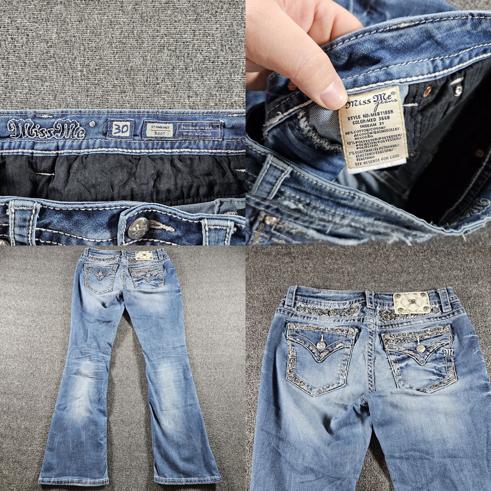 Miss Me Miss Me Jeans Womens 30 Blue Flare Bootcut ME8718BR Women Size See Measurements Size 24" / US 00 / IT 34 - 8 Thumbnail