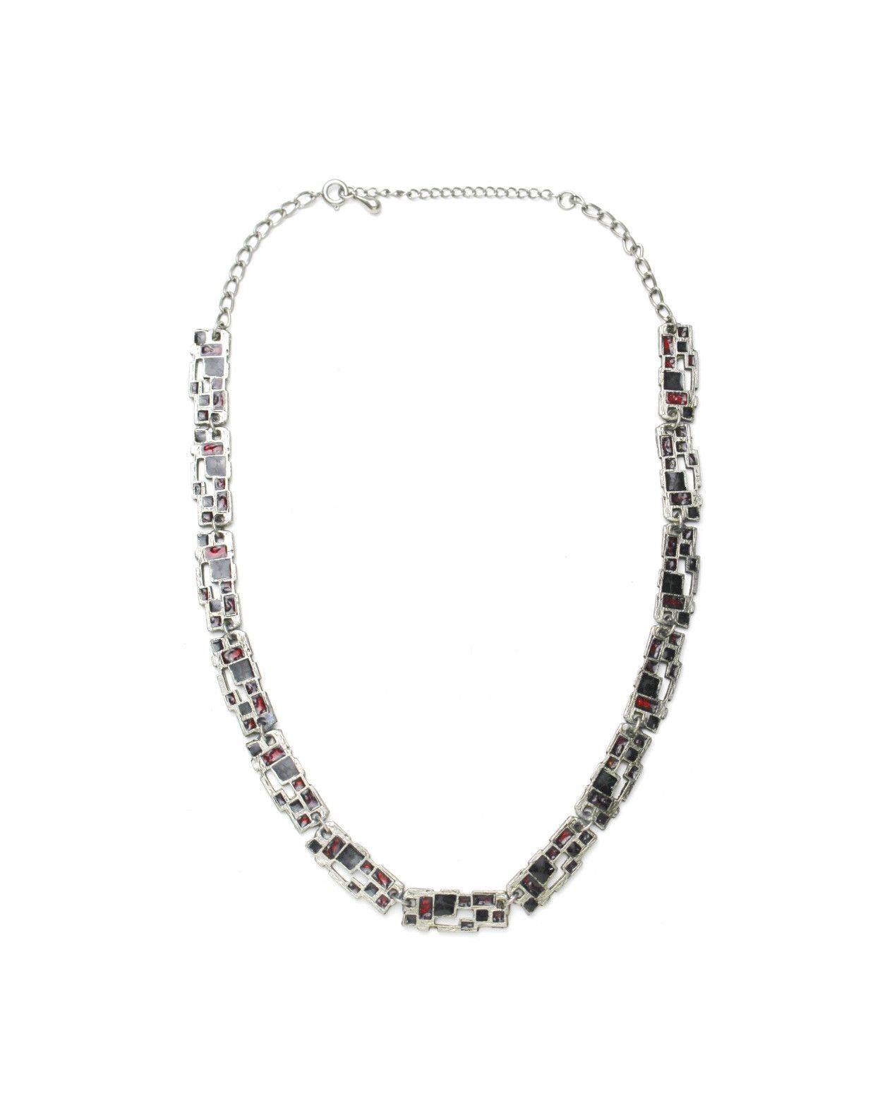Vintage 2000S JAPANESE MADE MIRACLE MOSAIC SILVER-PLATED NECKLACE Size ONE SIZE - 1 Thumbnail